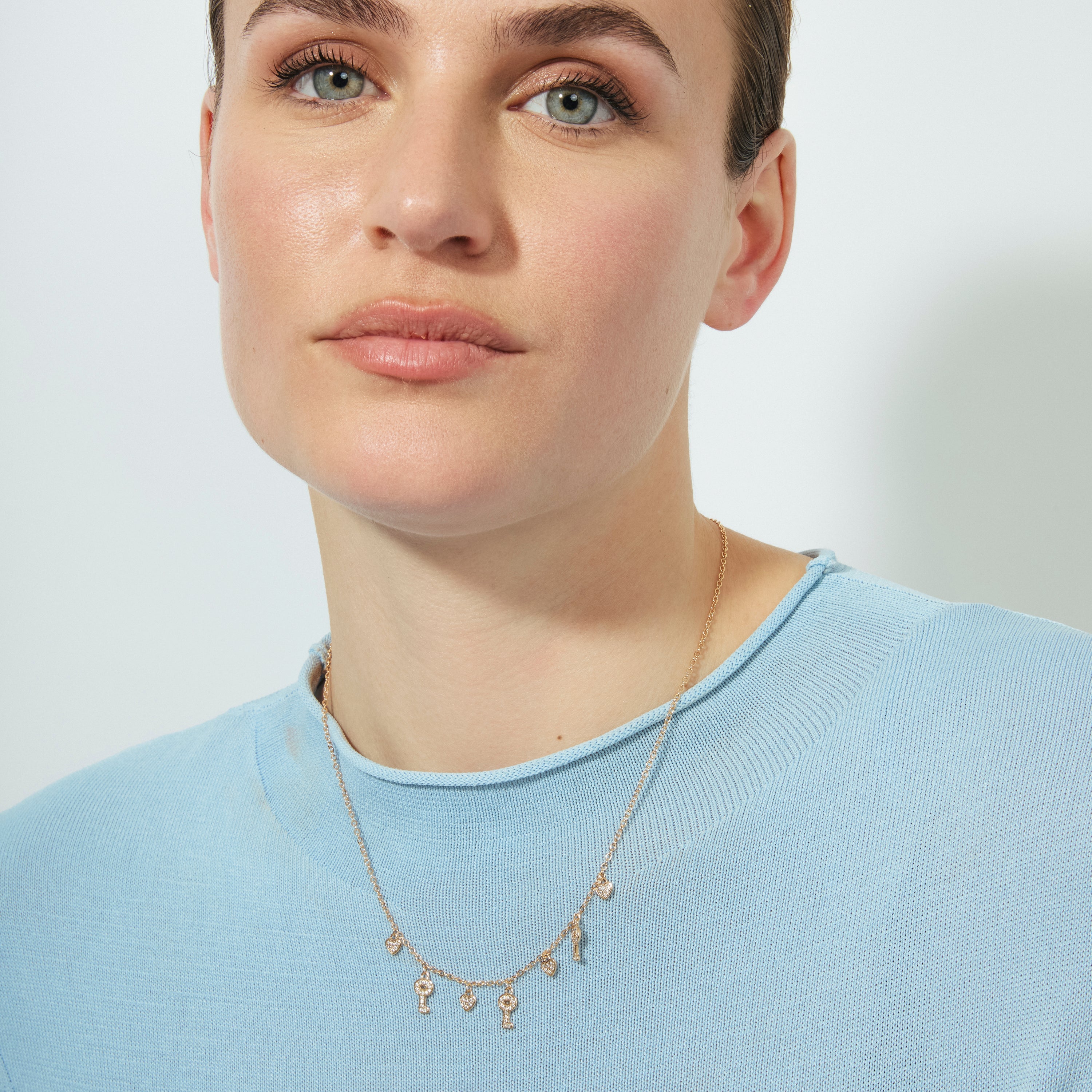 18k rose gold-plated Brilliant Zircon Necklace - Muraz