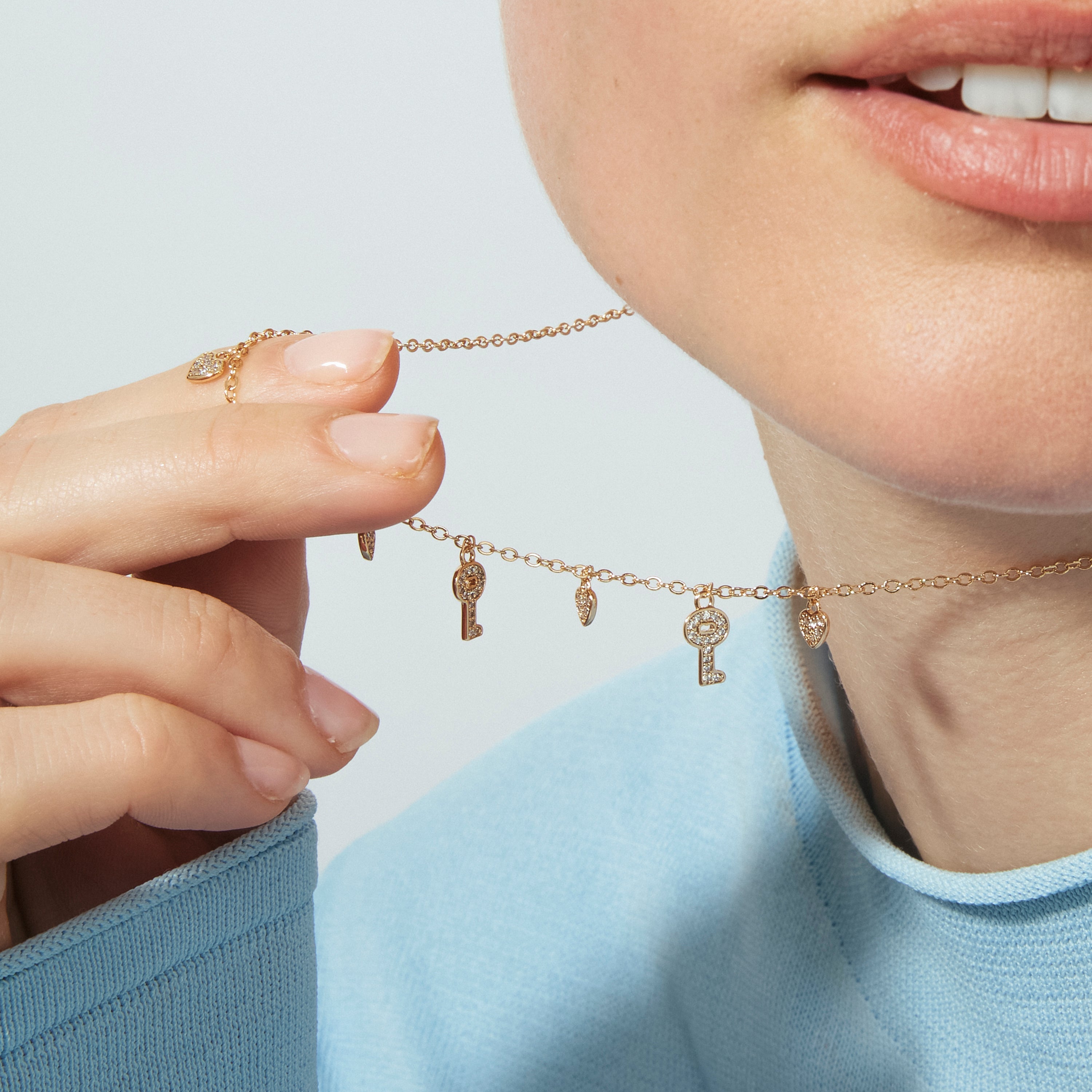 18k rose gold-plated Brilliant Zircon Necklace - Muraz