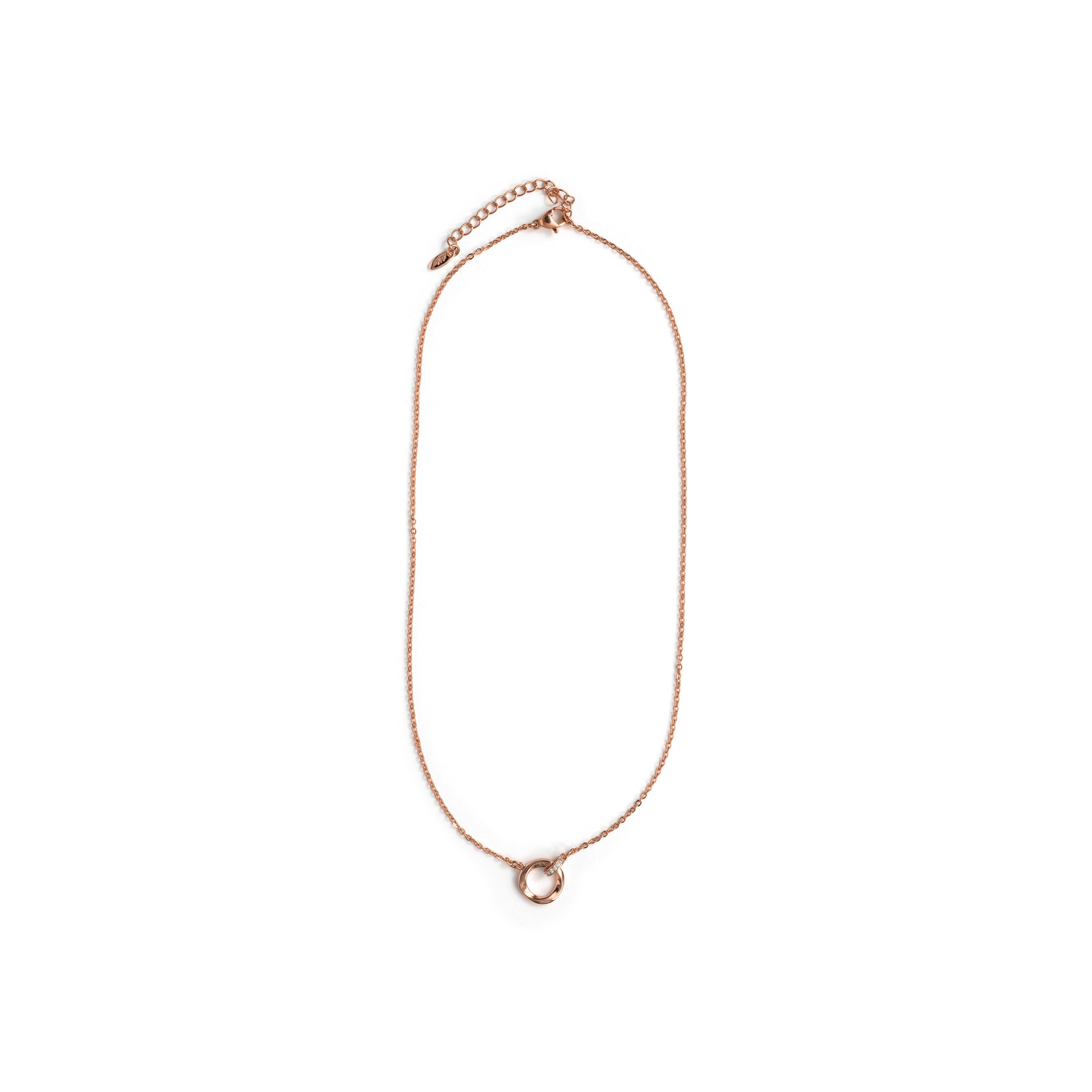 18k Rose Gold Plated Sparkling Zircon Necklace - Sarok