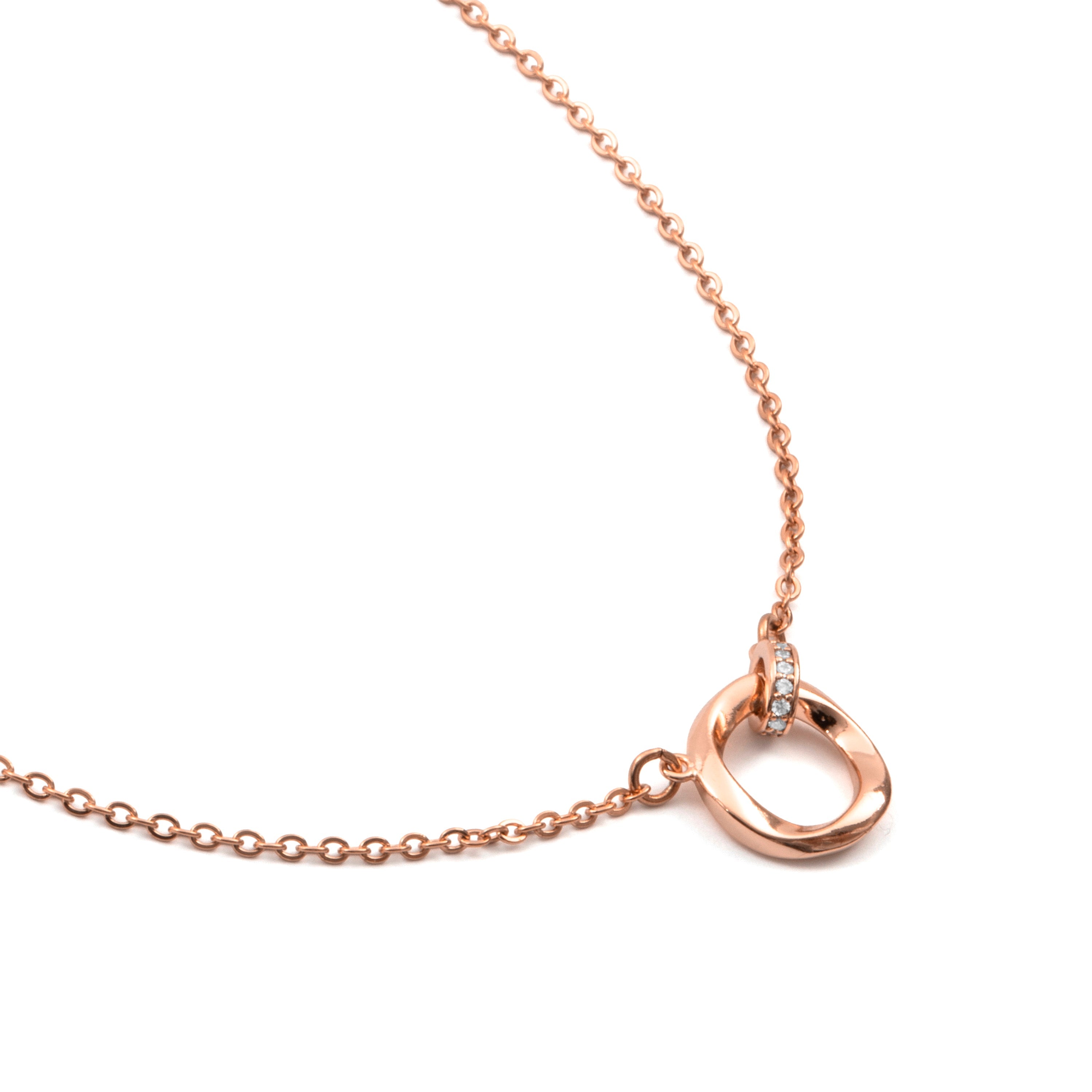 18k Rose Gold Plated Sparkling Zircon Necklace - Sarok