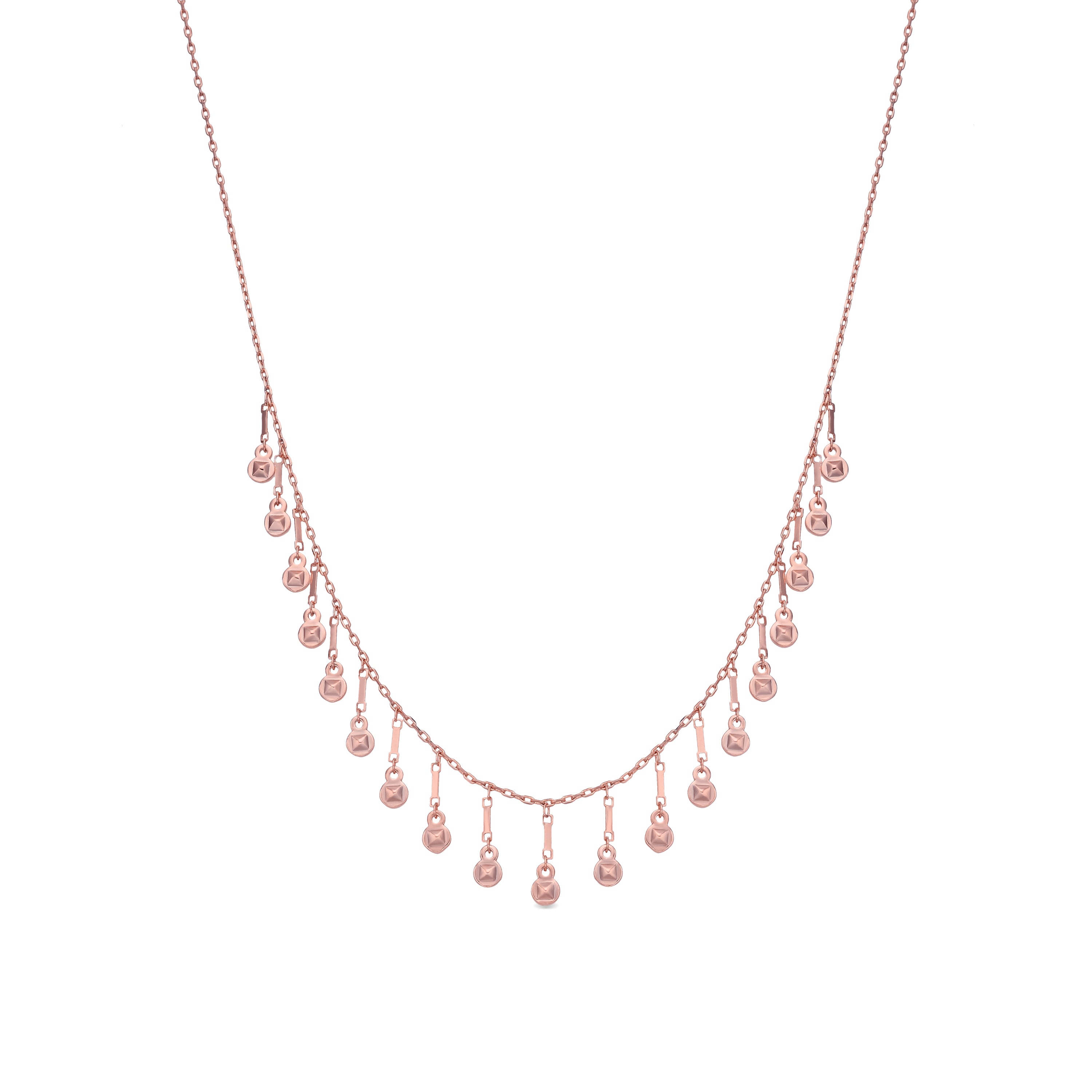 Collar de Circonita Brillante acabado en oro rosa de 18k - Yaferth