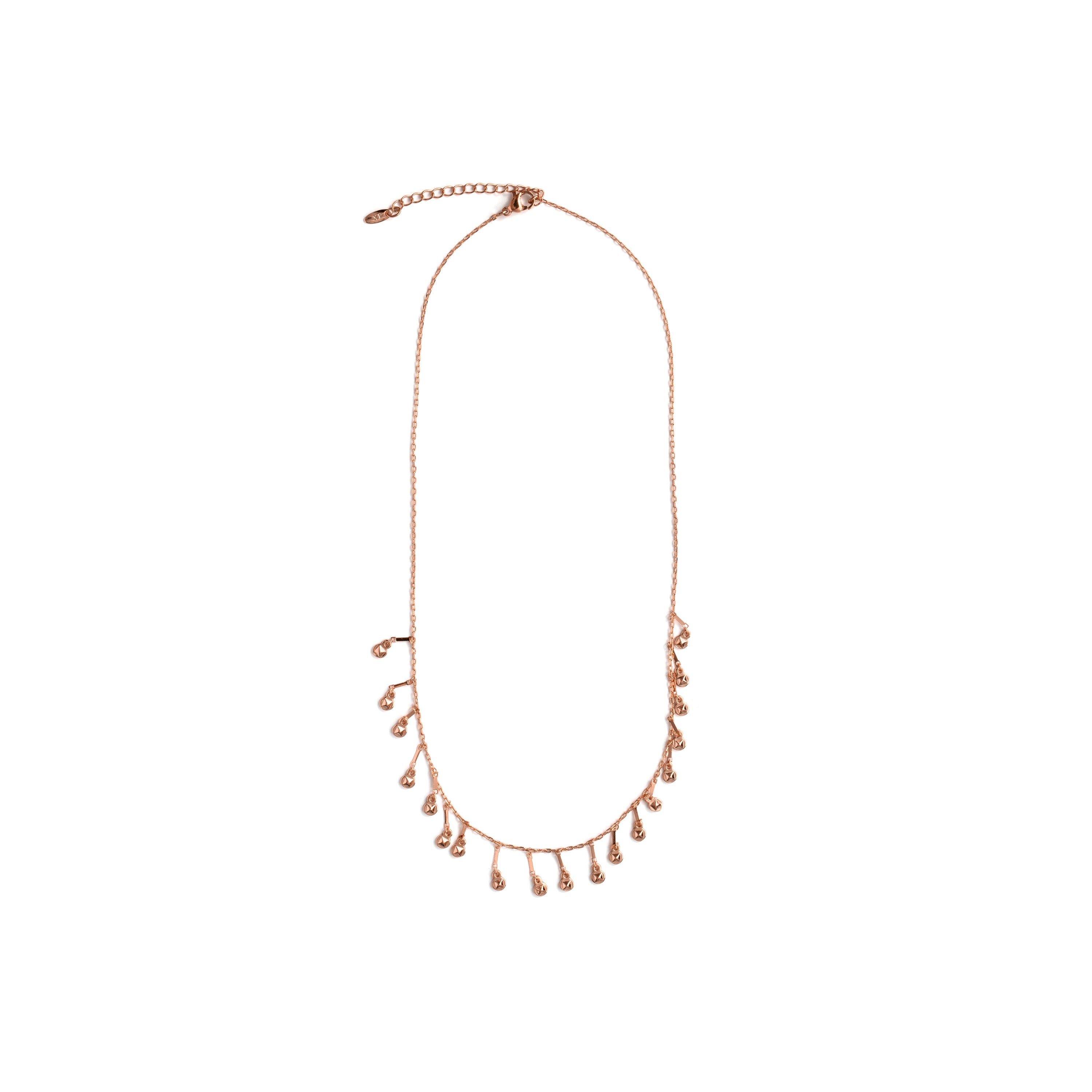 Collar de Circonita Brillante acabado en oro rosa de 18k - Yaferth