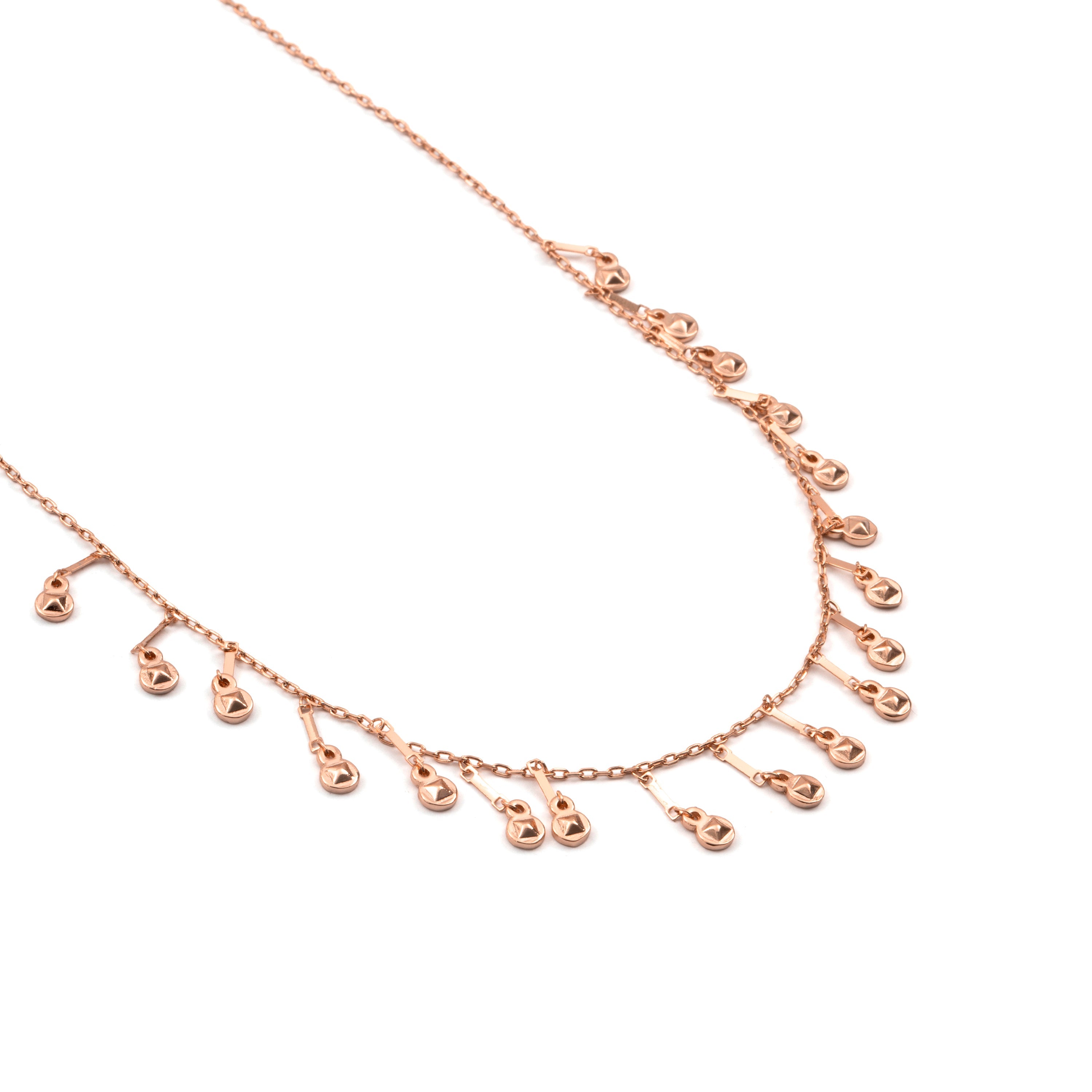 Collar de Circonita Brillante acabado en oro rosa de 18k - Yaferth