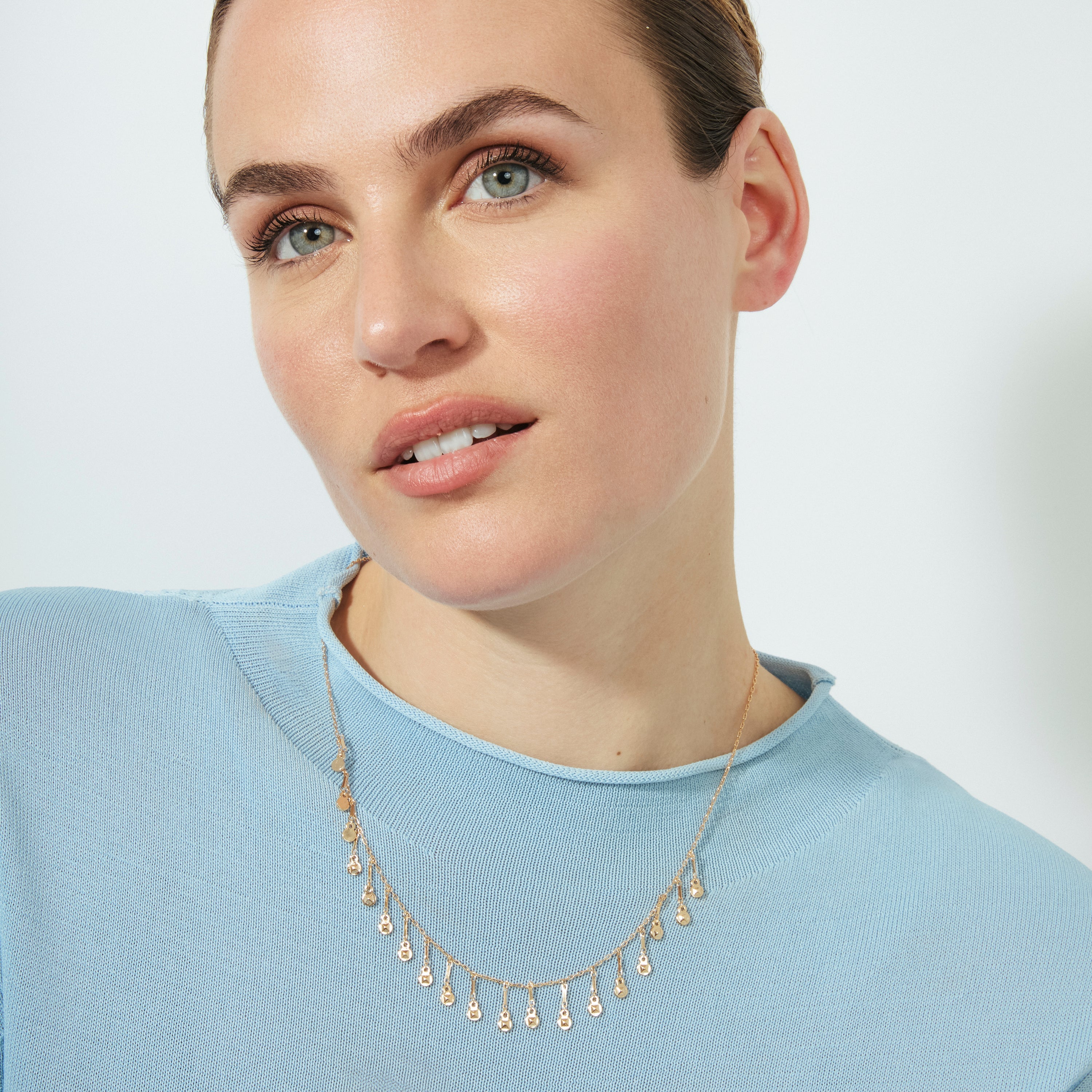 Collar de Circonita Brillante acabado en oro rosa de 18k - Yaferth