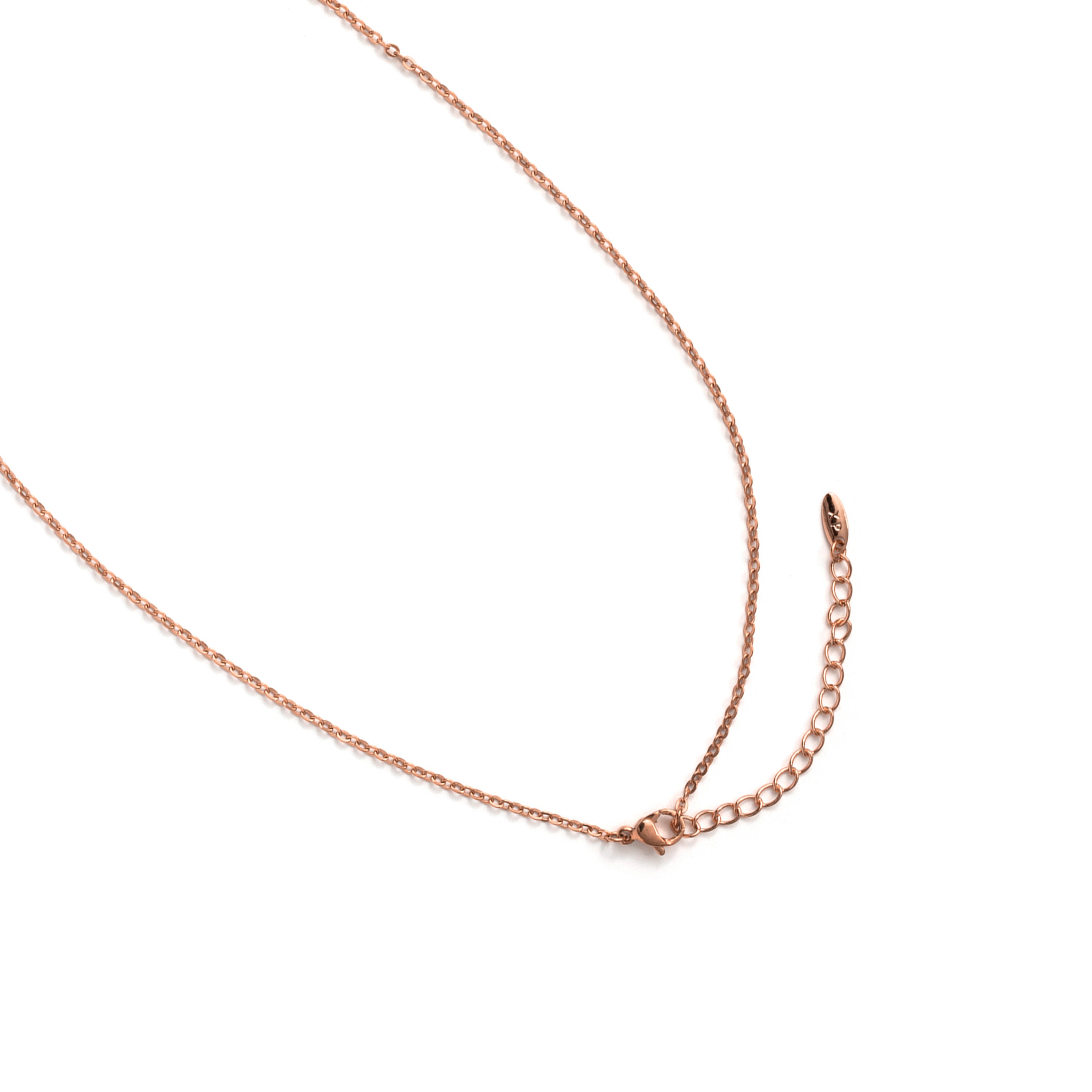 Sparkling Zircon Necklace with 18k Rose Gold Finish - Tinea