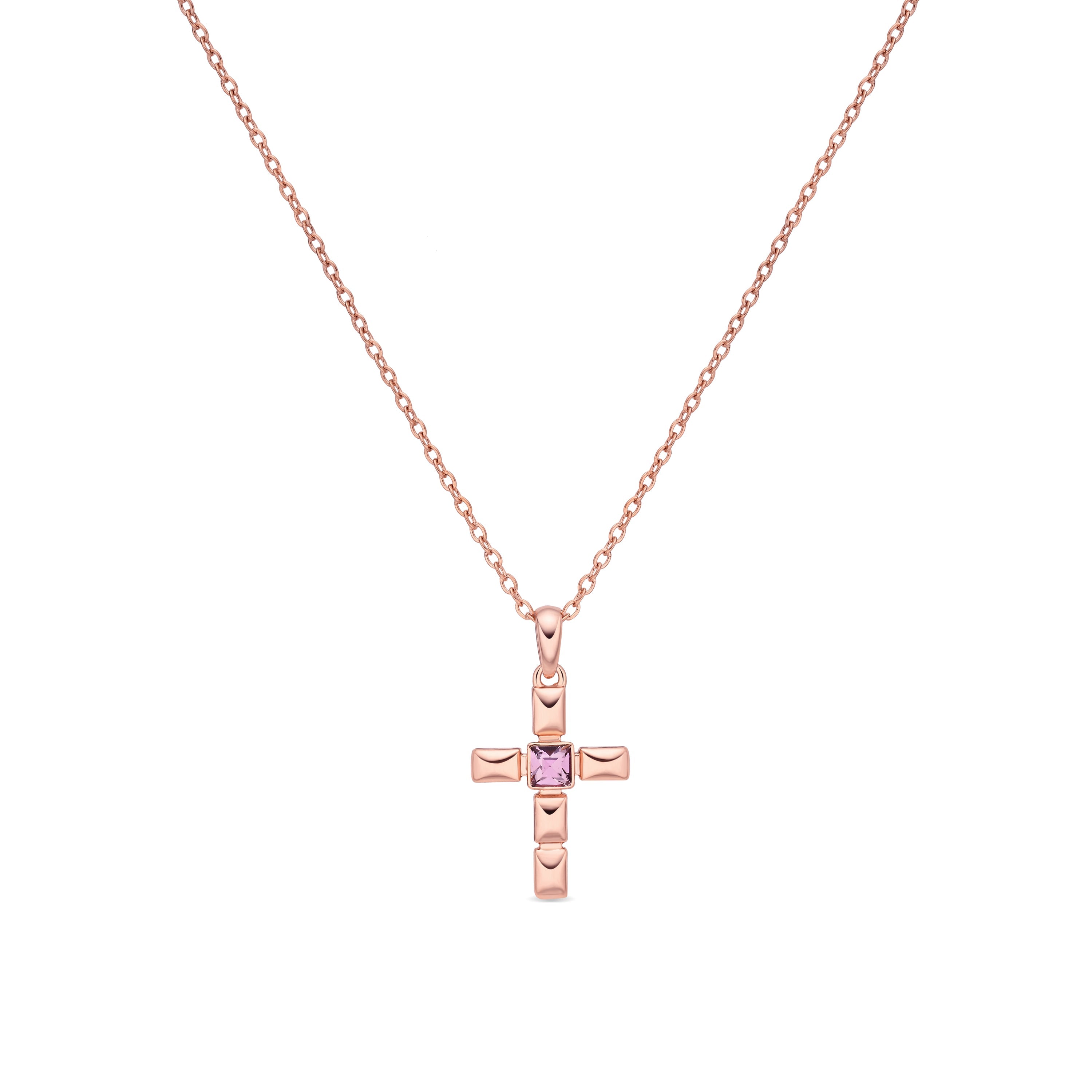 Amethyst Zircon Necklace finished in 18k Rose Gold - Dawon