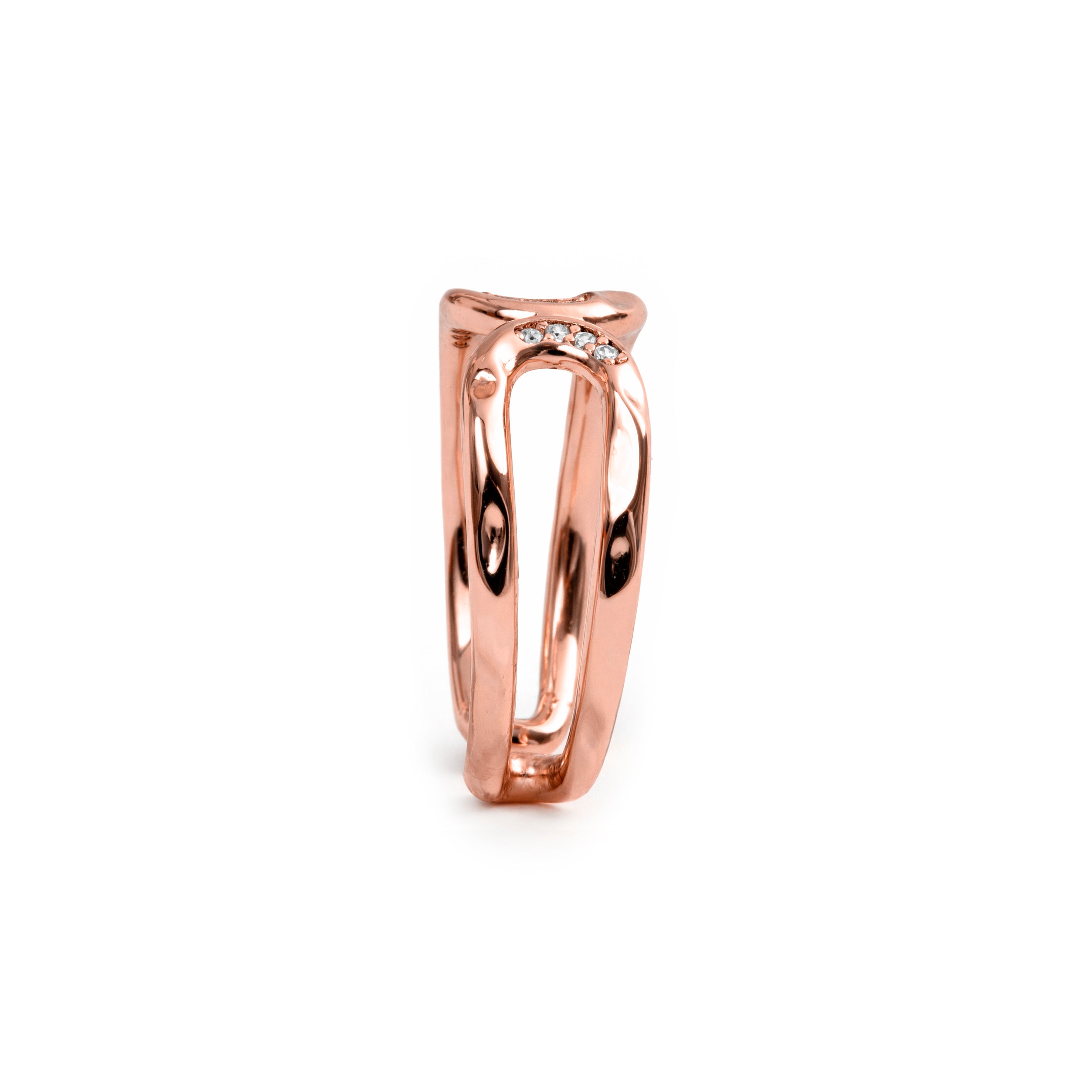 Brilliant Zircon Ring in 18k Rose Gold Finish - Resim