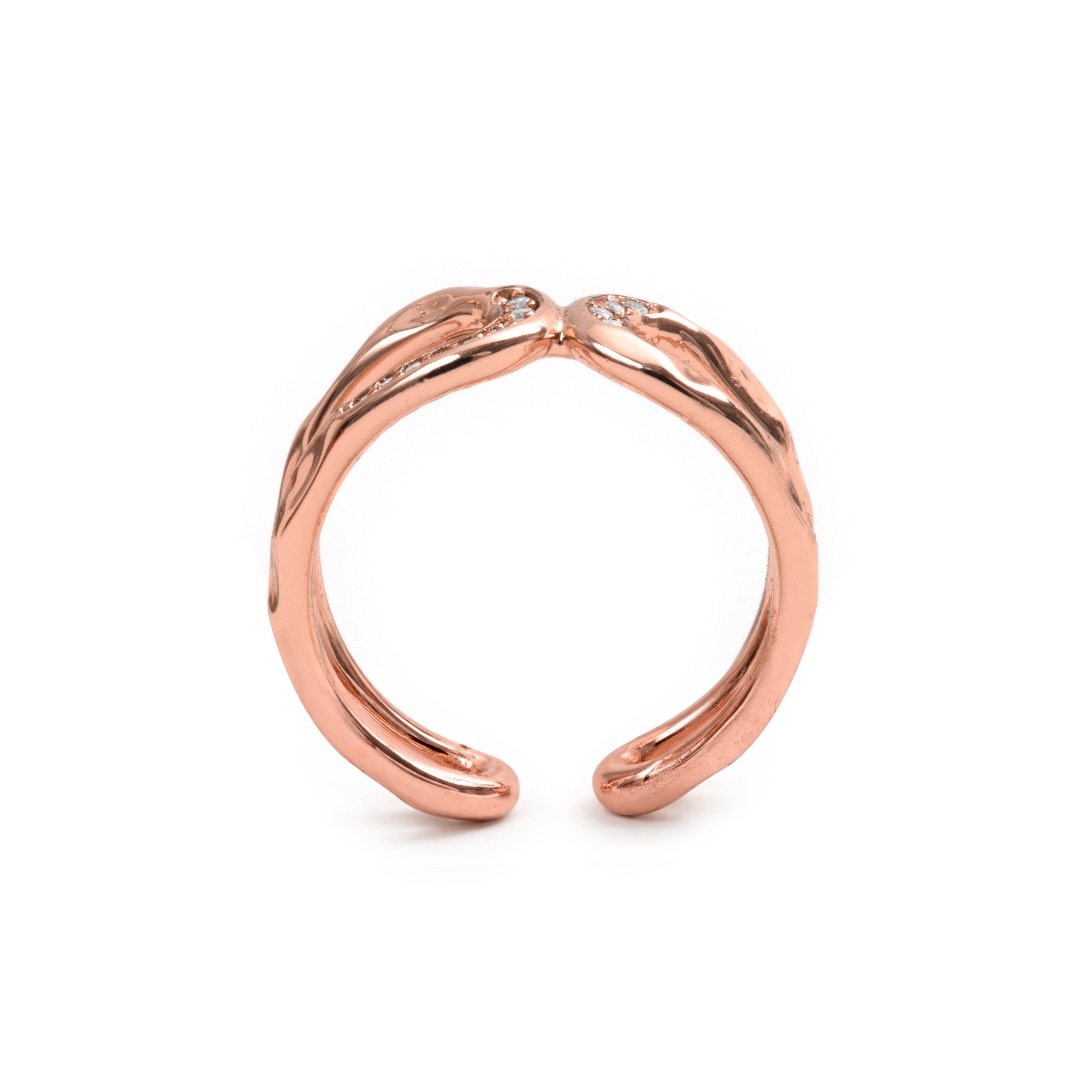 Brilliant Zircon Ring in 18k Rose Gold Finish - Resim