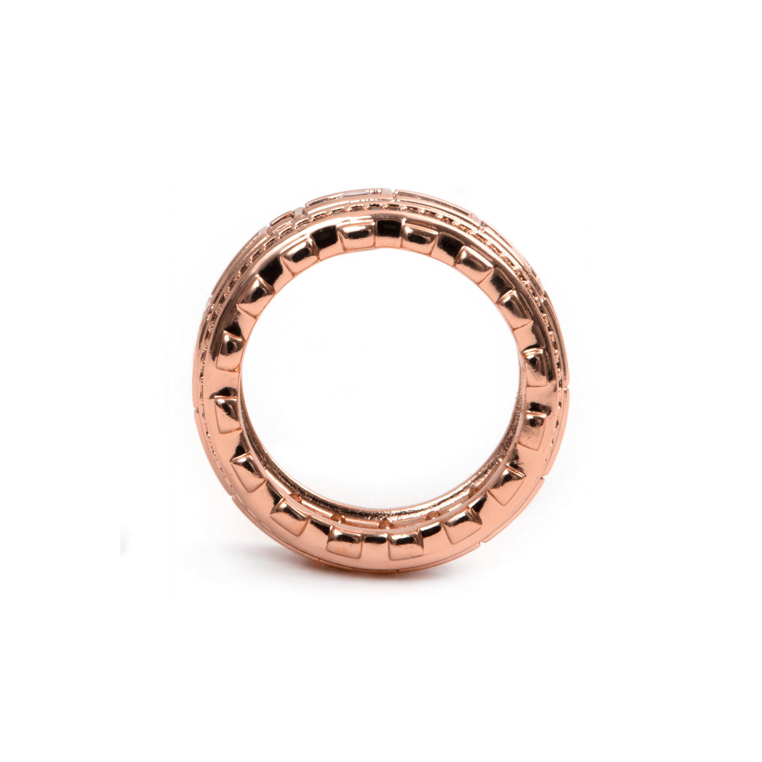 Sparkling Cubic Zirconia Ring in 18k Rose Gold Finish - Lakud