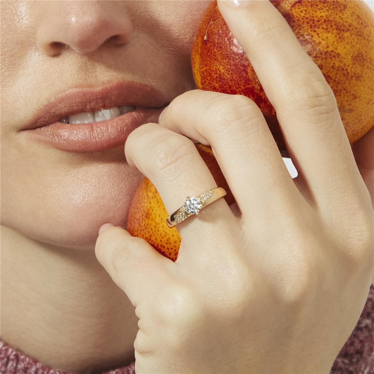 18k Rose Gold Plated Cubic Zirconia Ring - Wedal