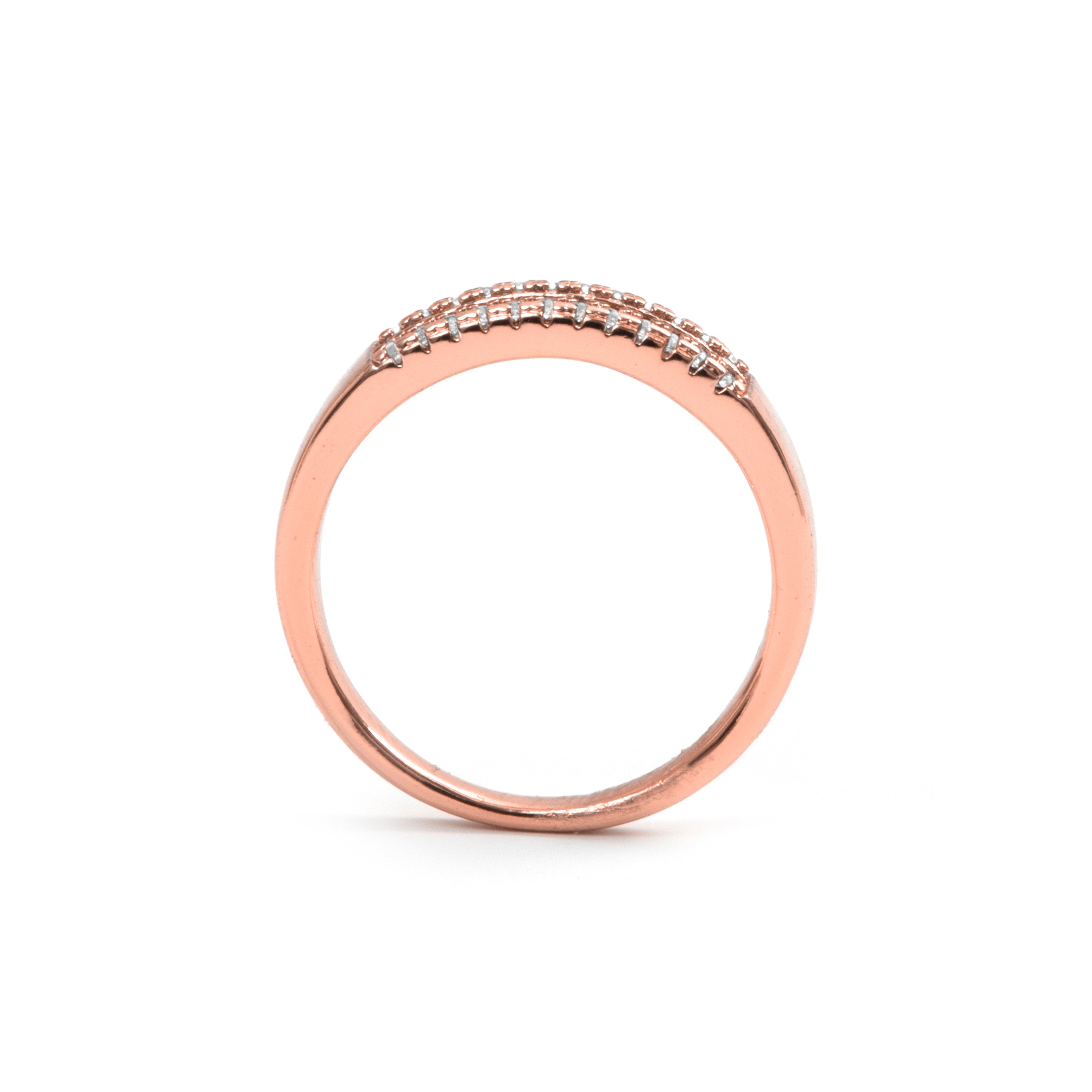 Anillo de Circonita Multicolor acabado en oro rosa de 18k - Saikpo