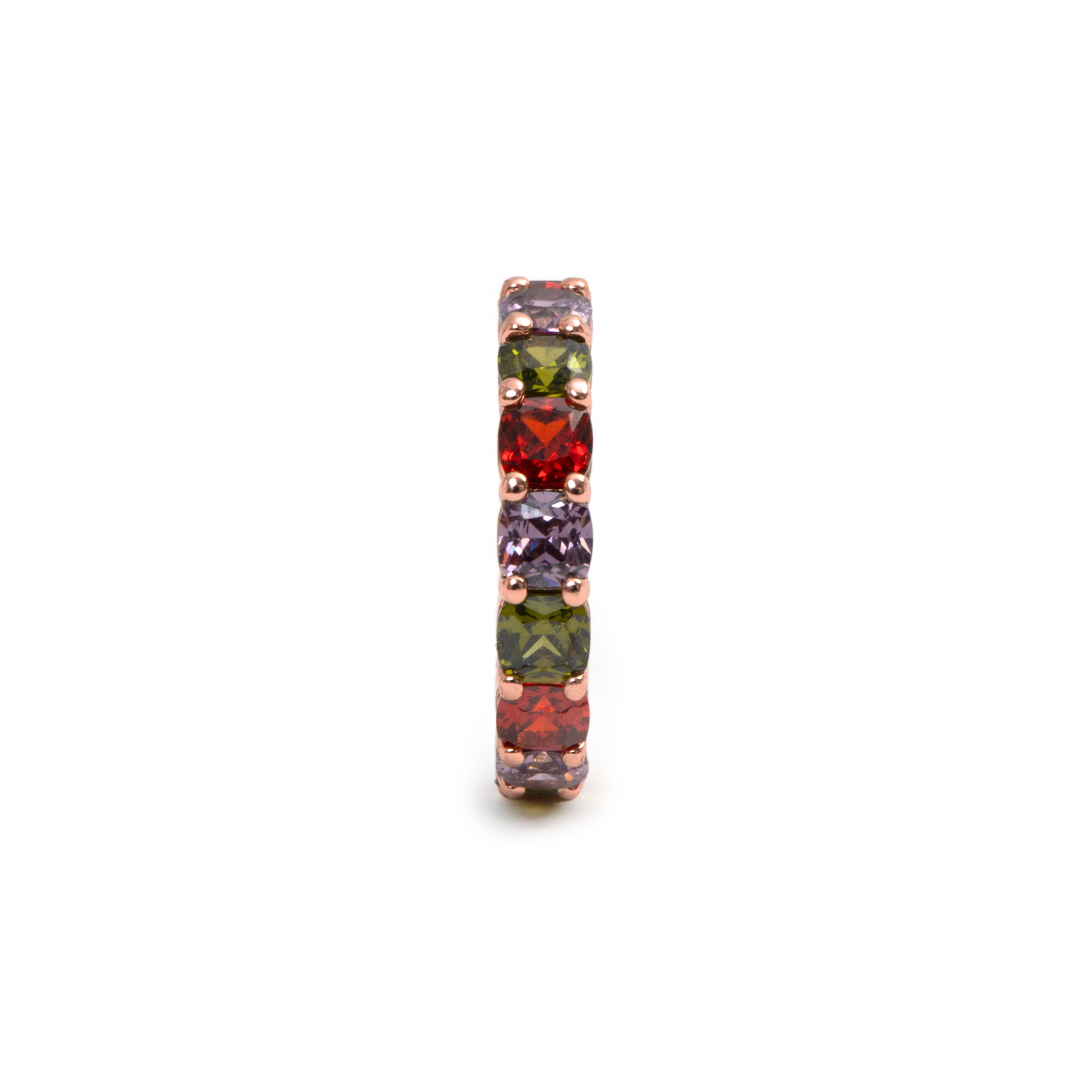 18k Rose Gold Plated Multicolor Zircon Ring - Lanbyu