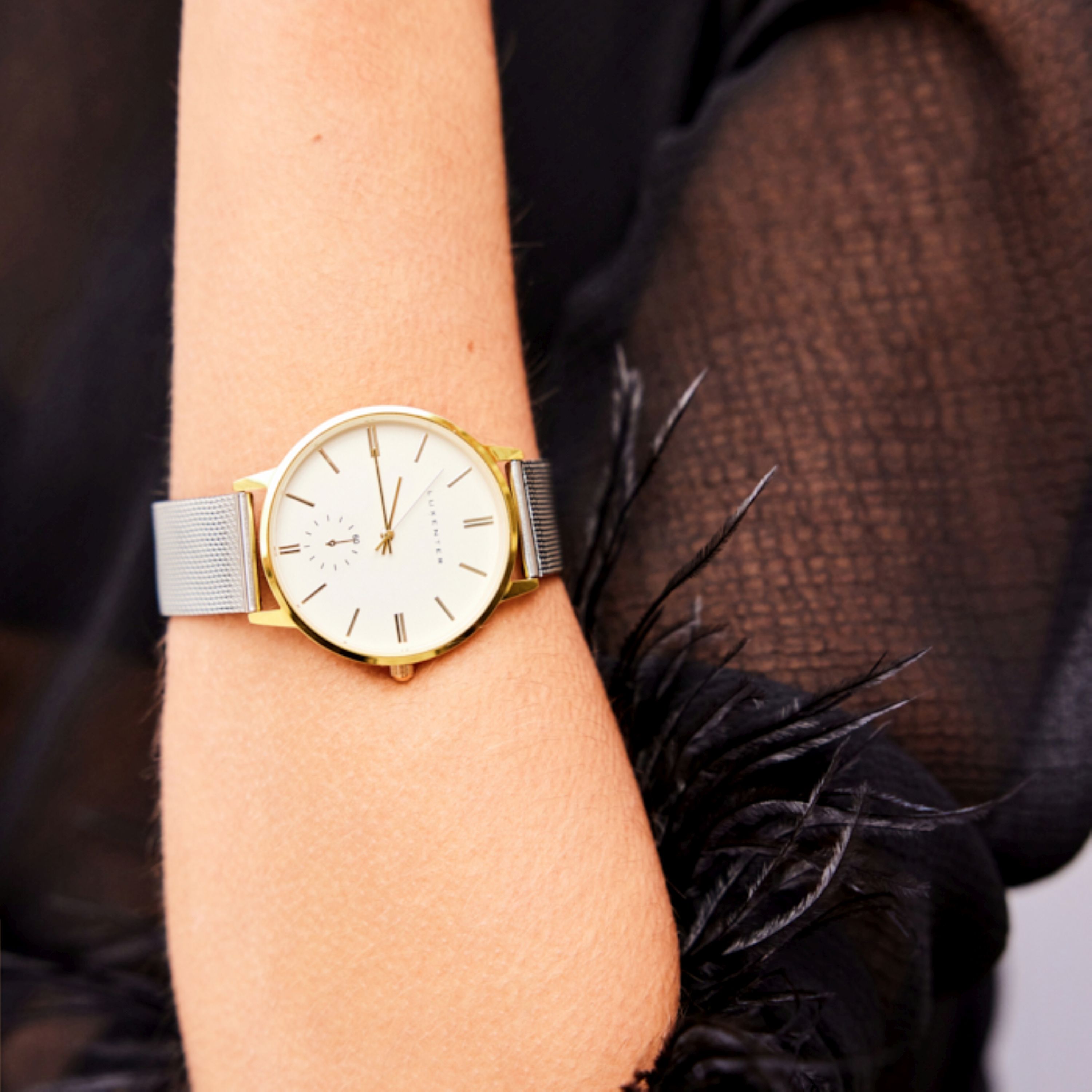 Rhodium-plated watch - Nerak