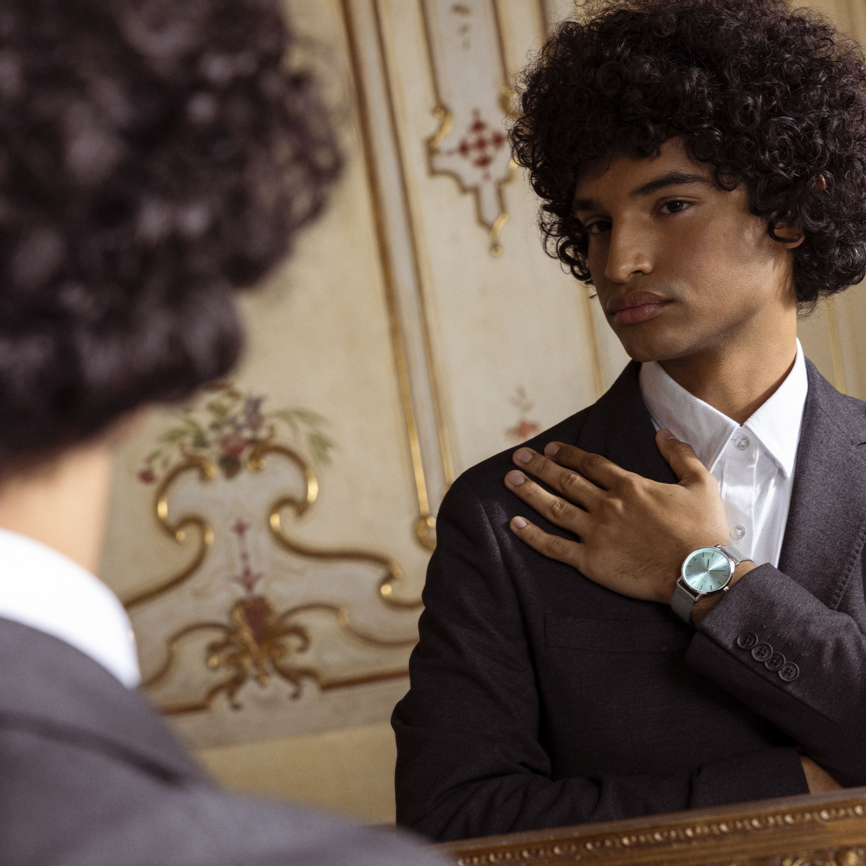 Rhodium-plated watch - Uzrai