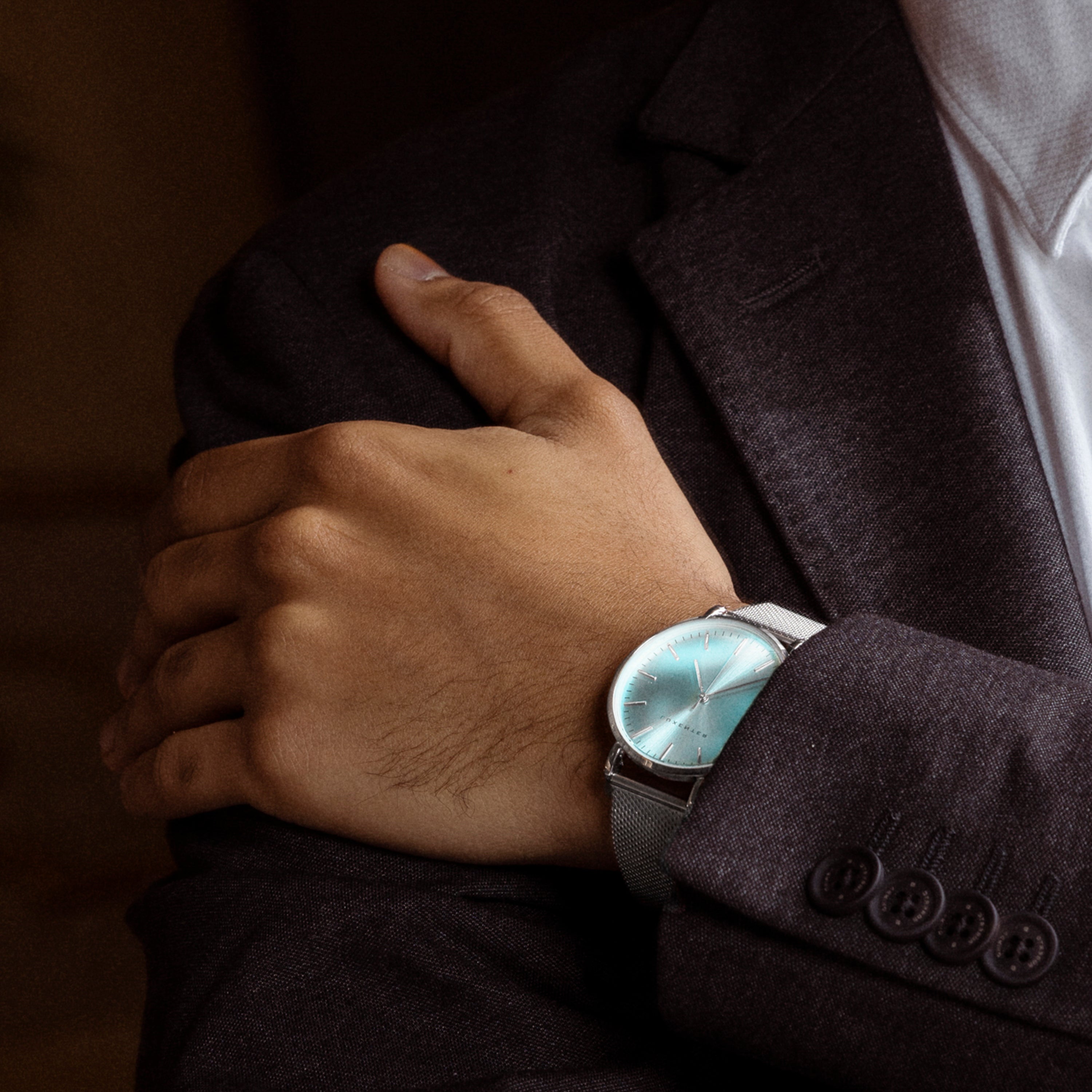 Rhodium-plated watch - Uzrai