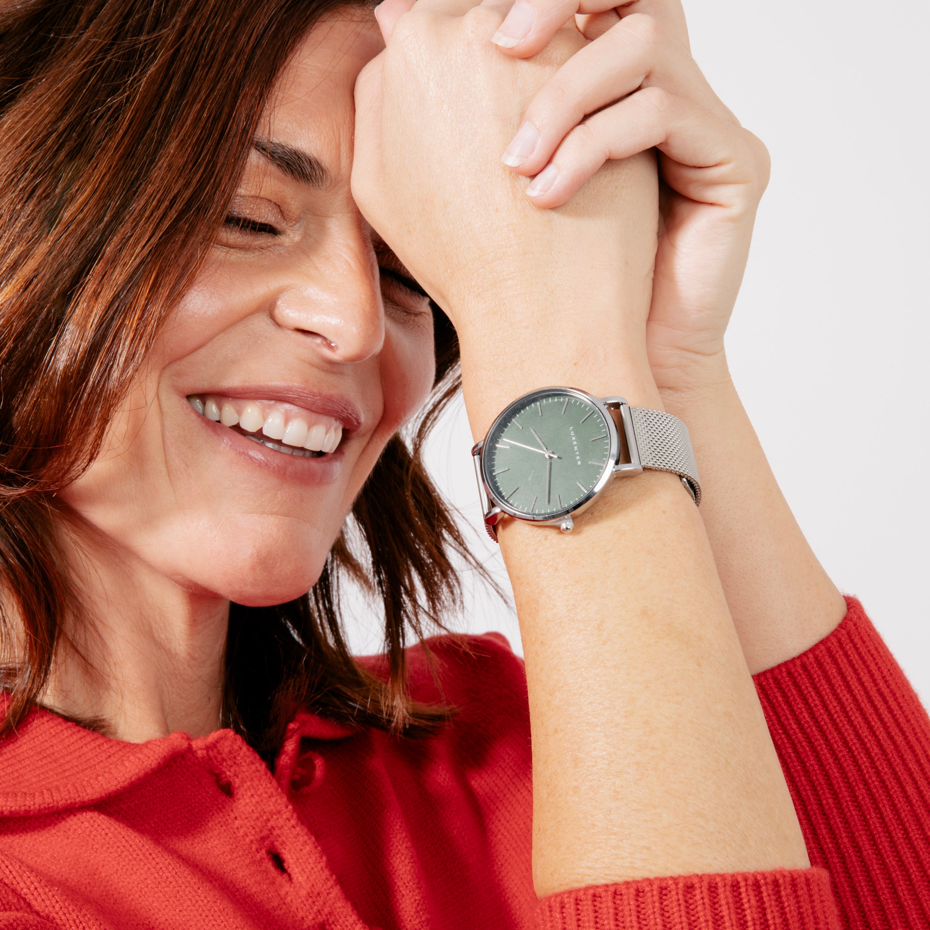 Rhodium-plated watch - Uzrai
