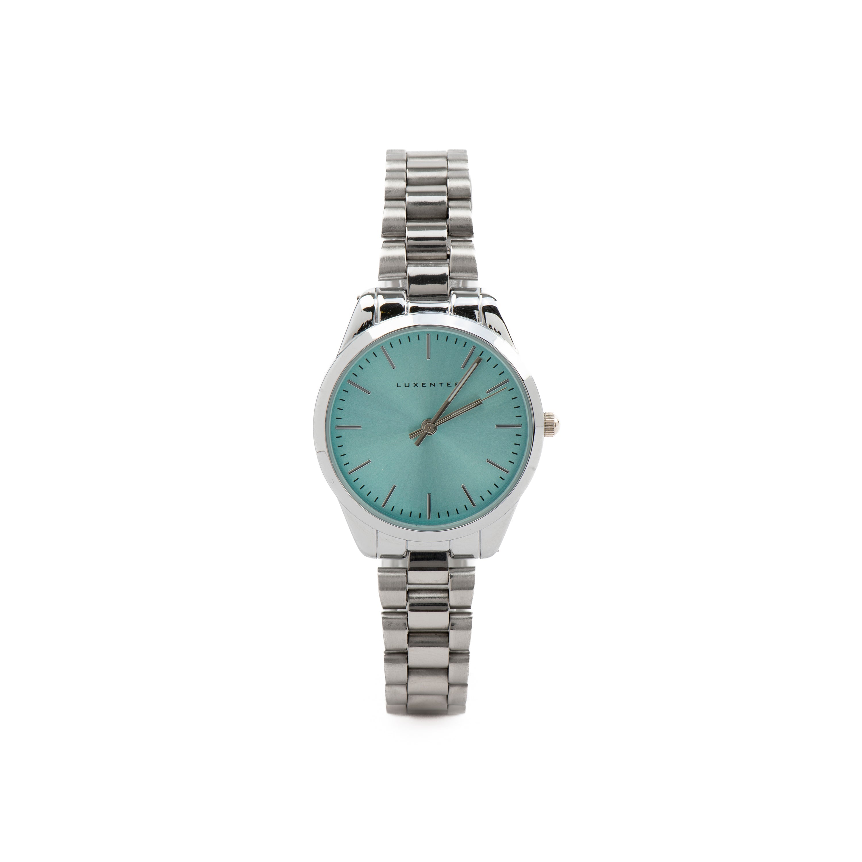 Watch with Light Blue Metallic Silver Finish - Verni