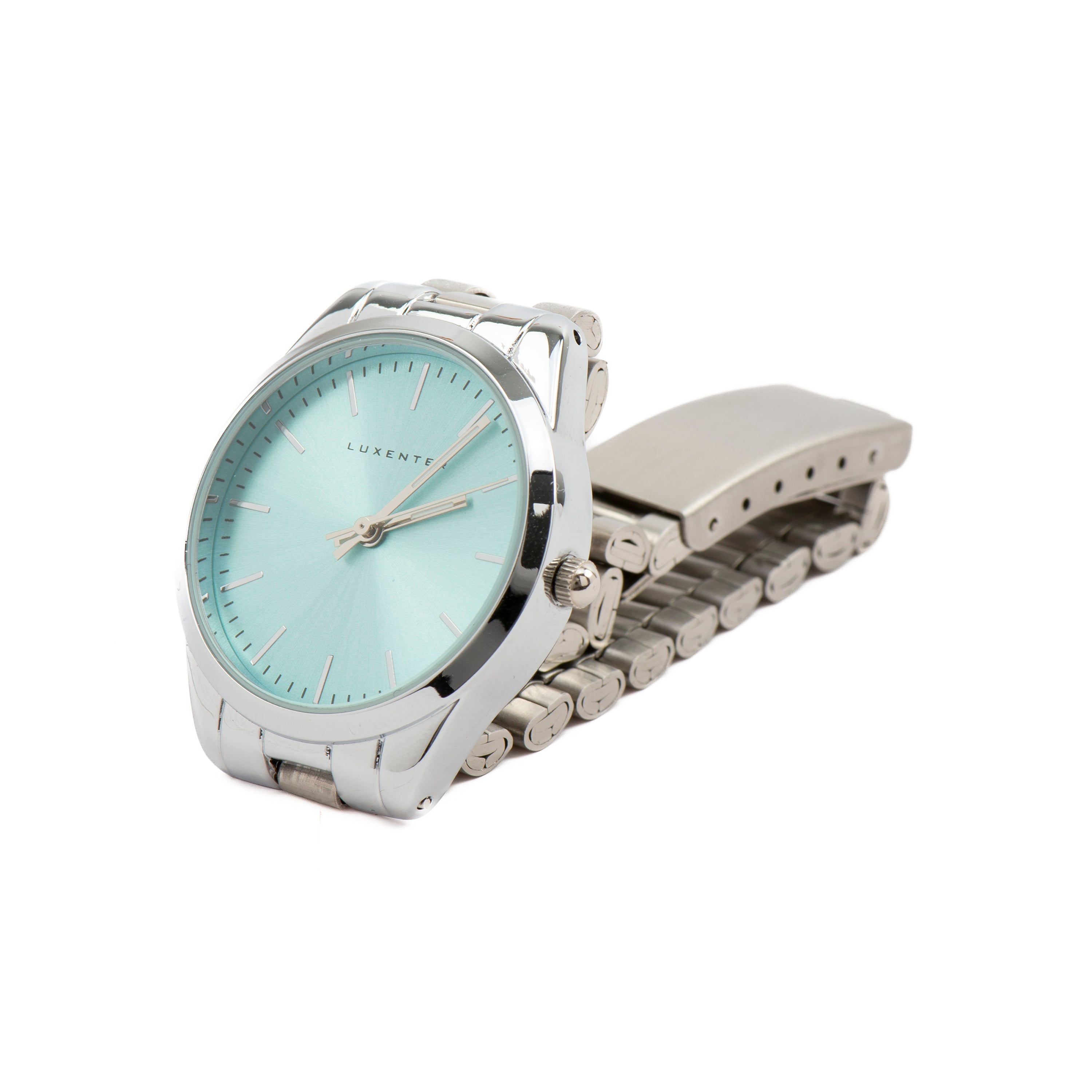 Watch with Light Blue Metallic Silver Finish - Verni