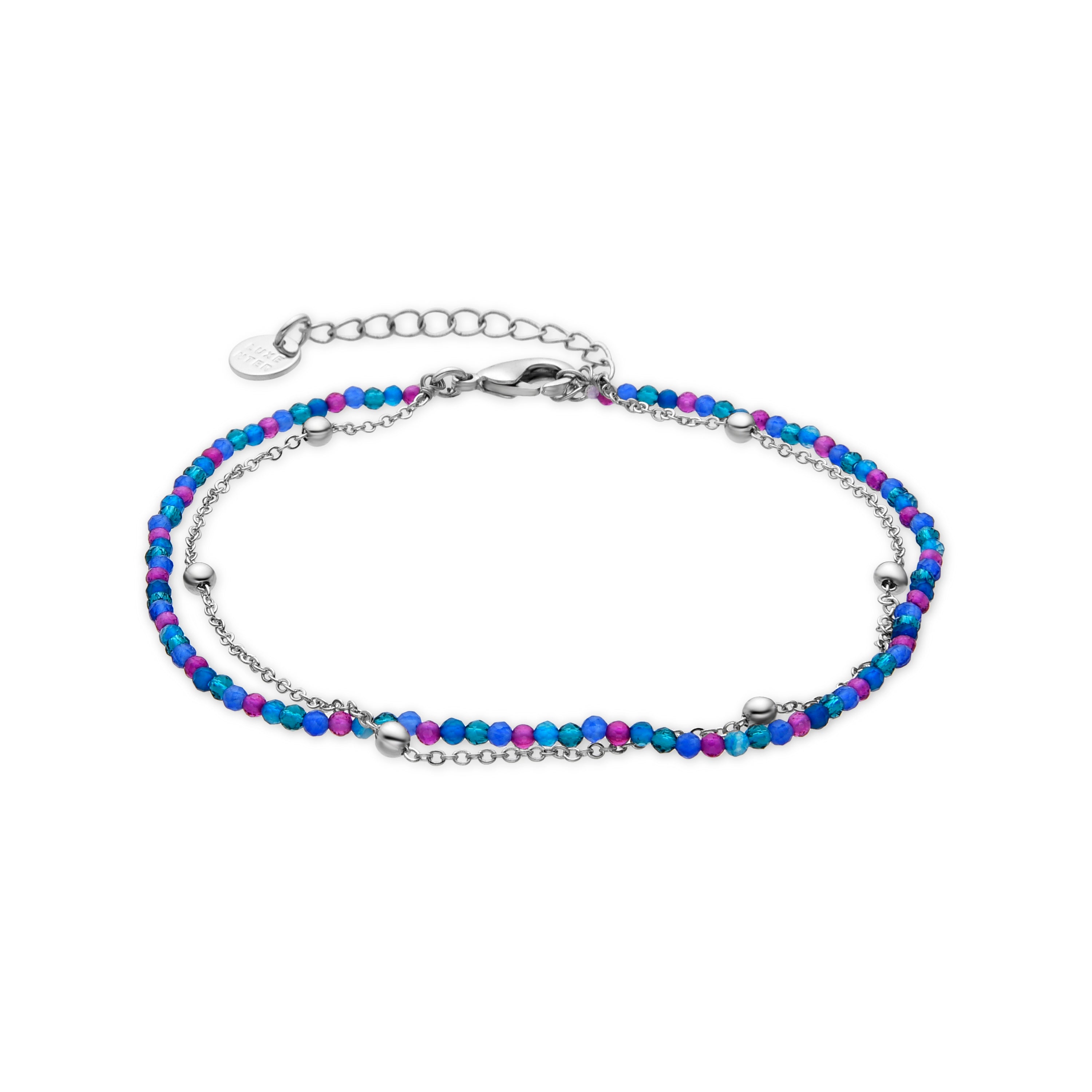 Purple Crystal Bracelet with Silver Finish - Miwa