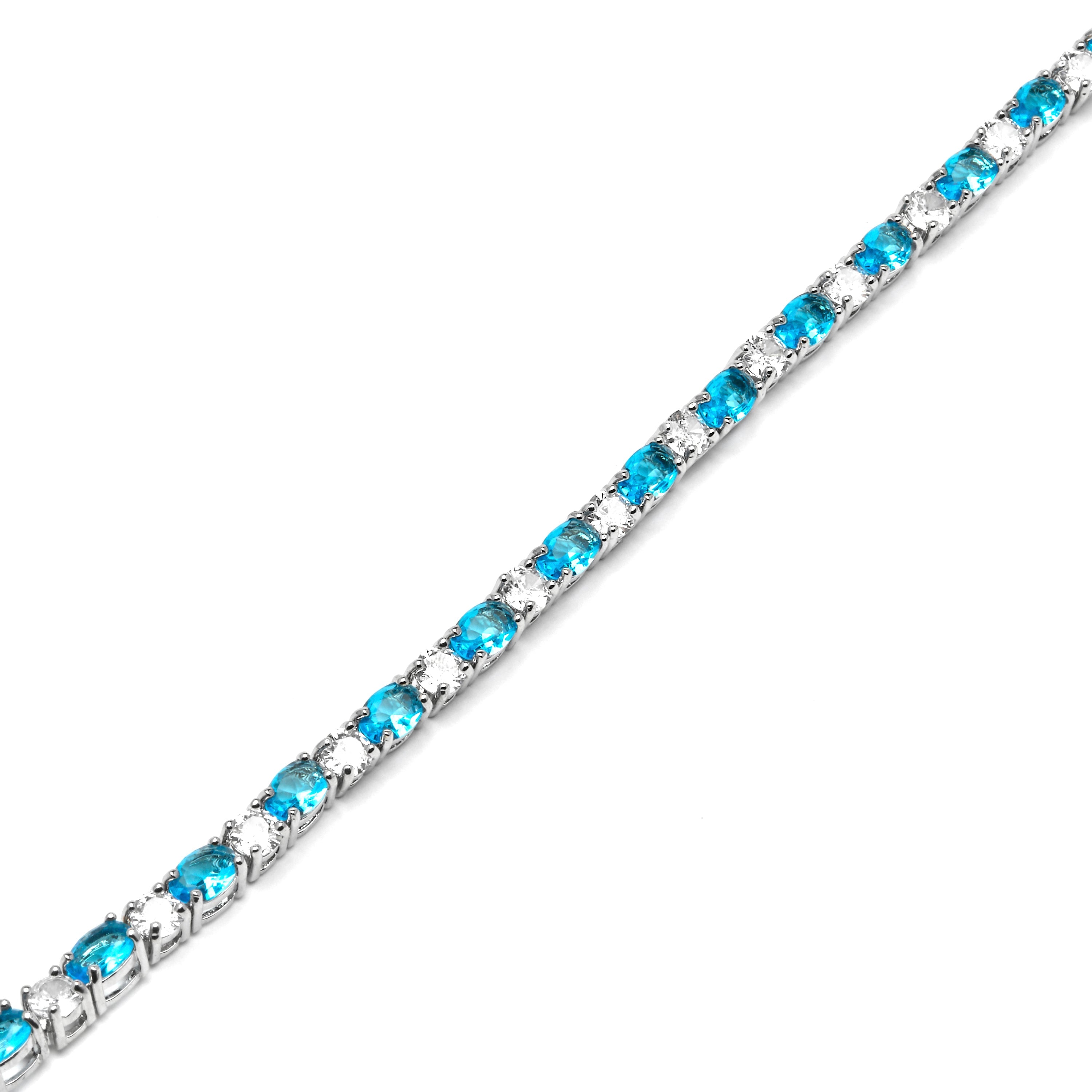 Silver finish bracelet with Aquamarine Zirconia - Libsi