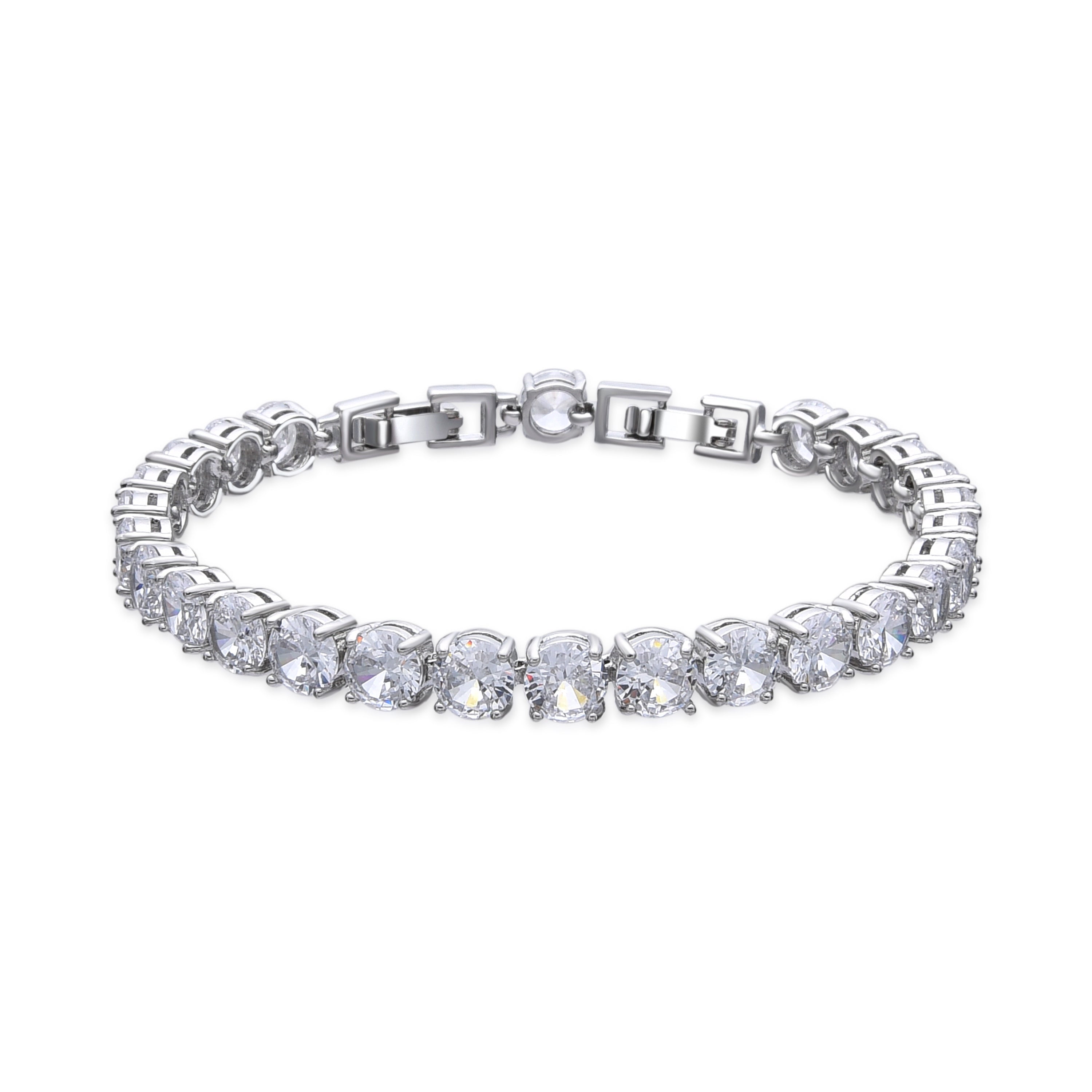 Pulsera acabado plata y Circonita Brillante - Ginsi