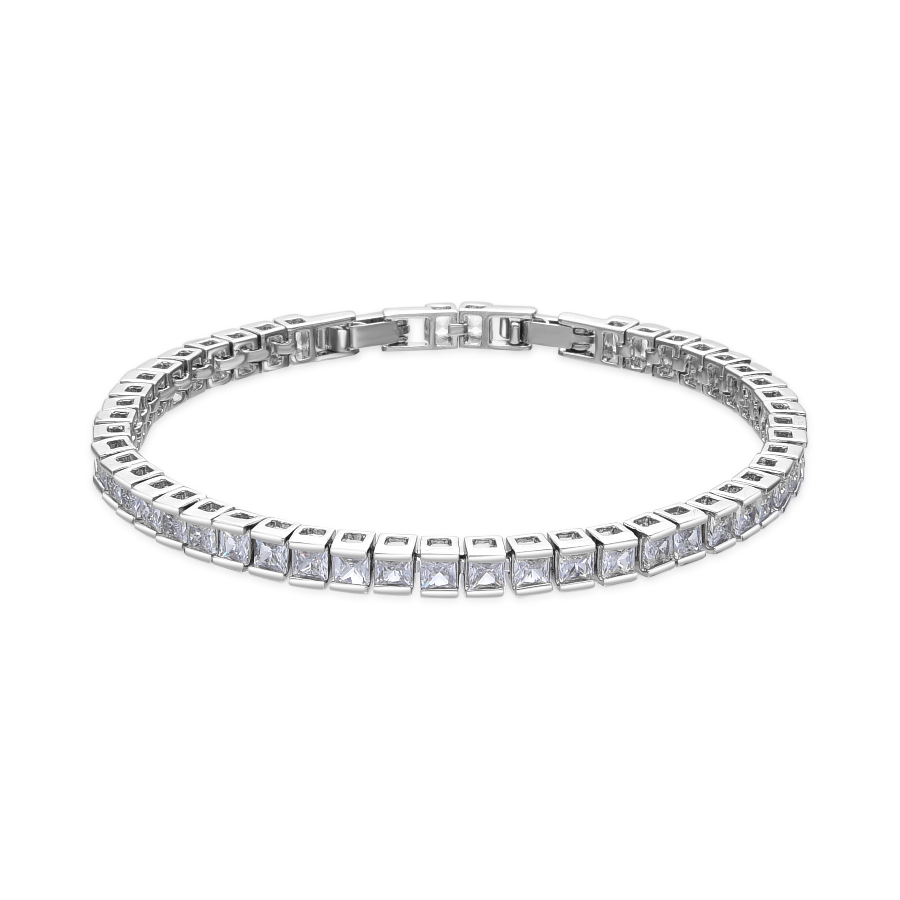 Silver finish bracelet with Brilliant Zirconia - Zaix