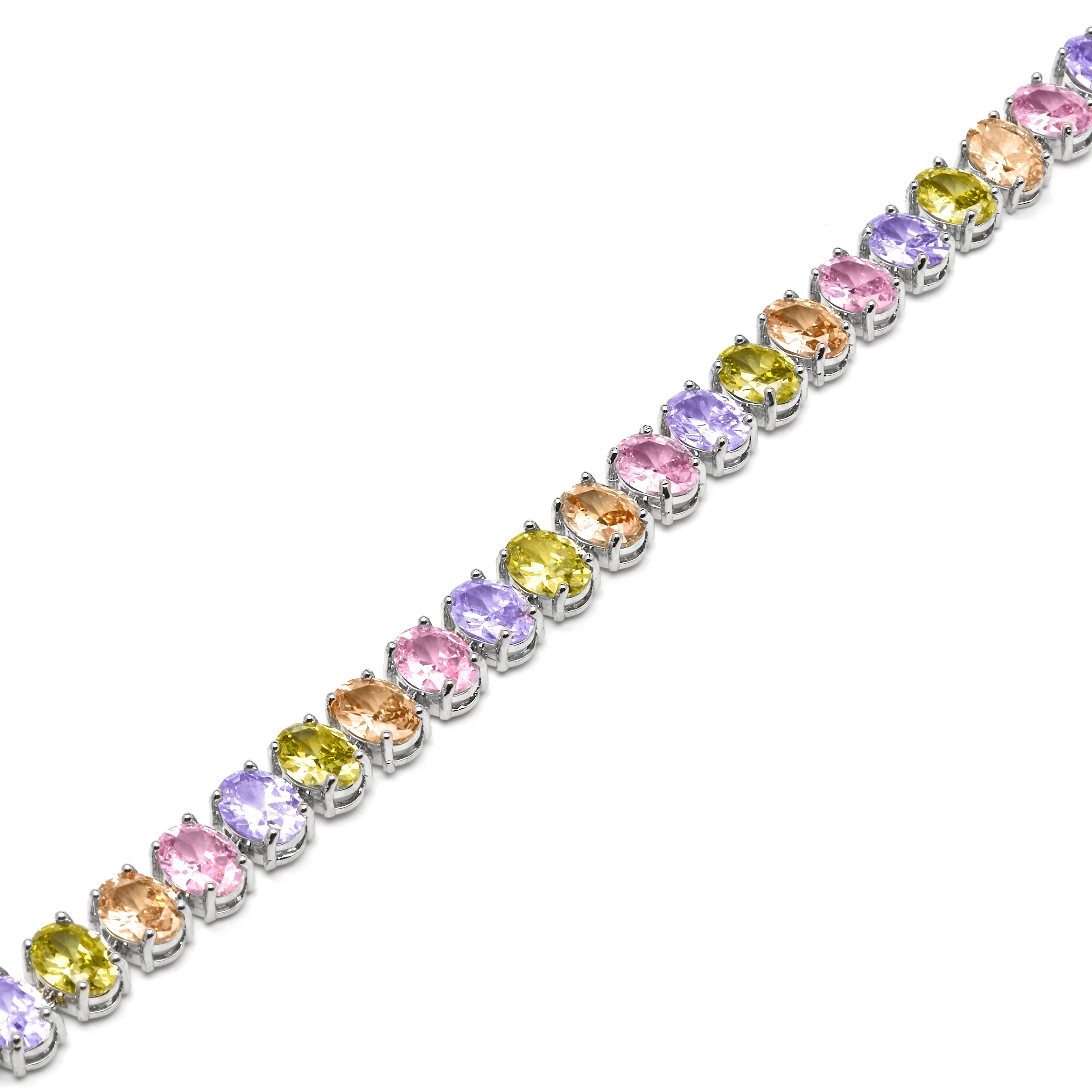 Silver finish bracelet with multicolored zirconia - Raiqe