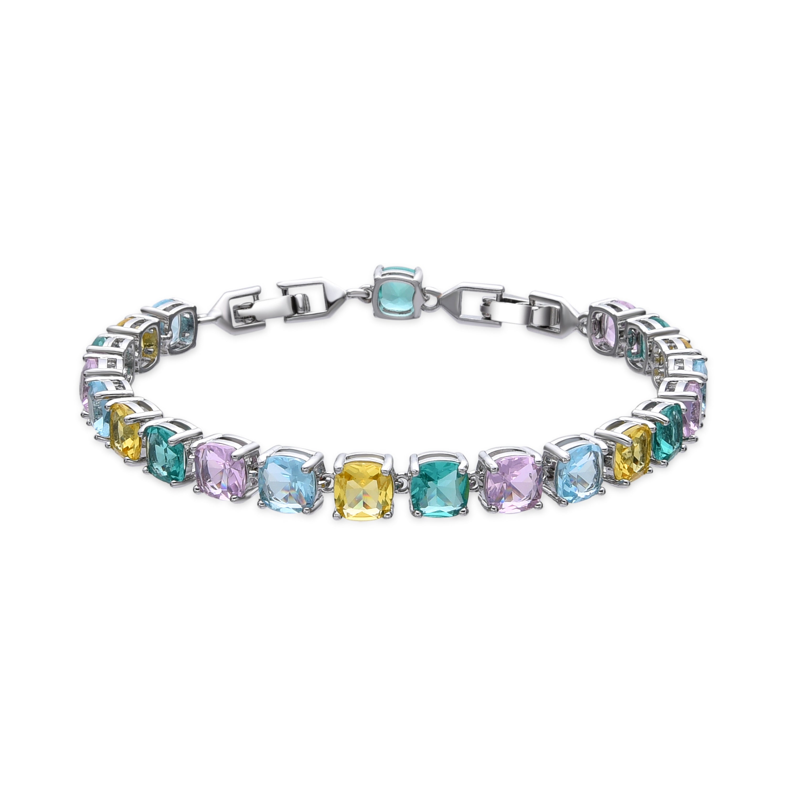 Silver finish bracelet with Multicolor Zirconia - Dow