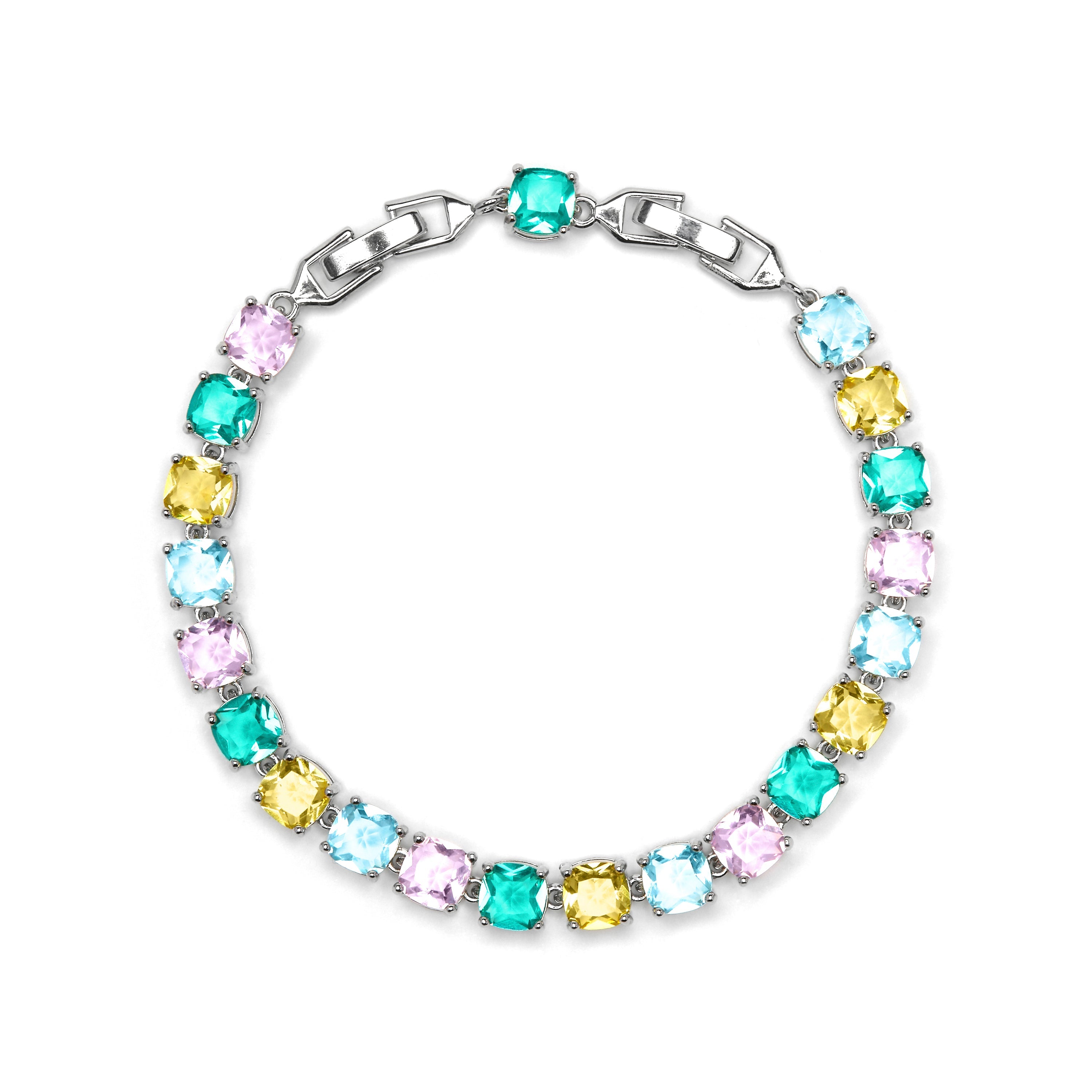 Silver finish bracelet with Multicolor Zirconia - Dow
