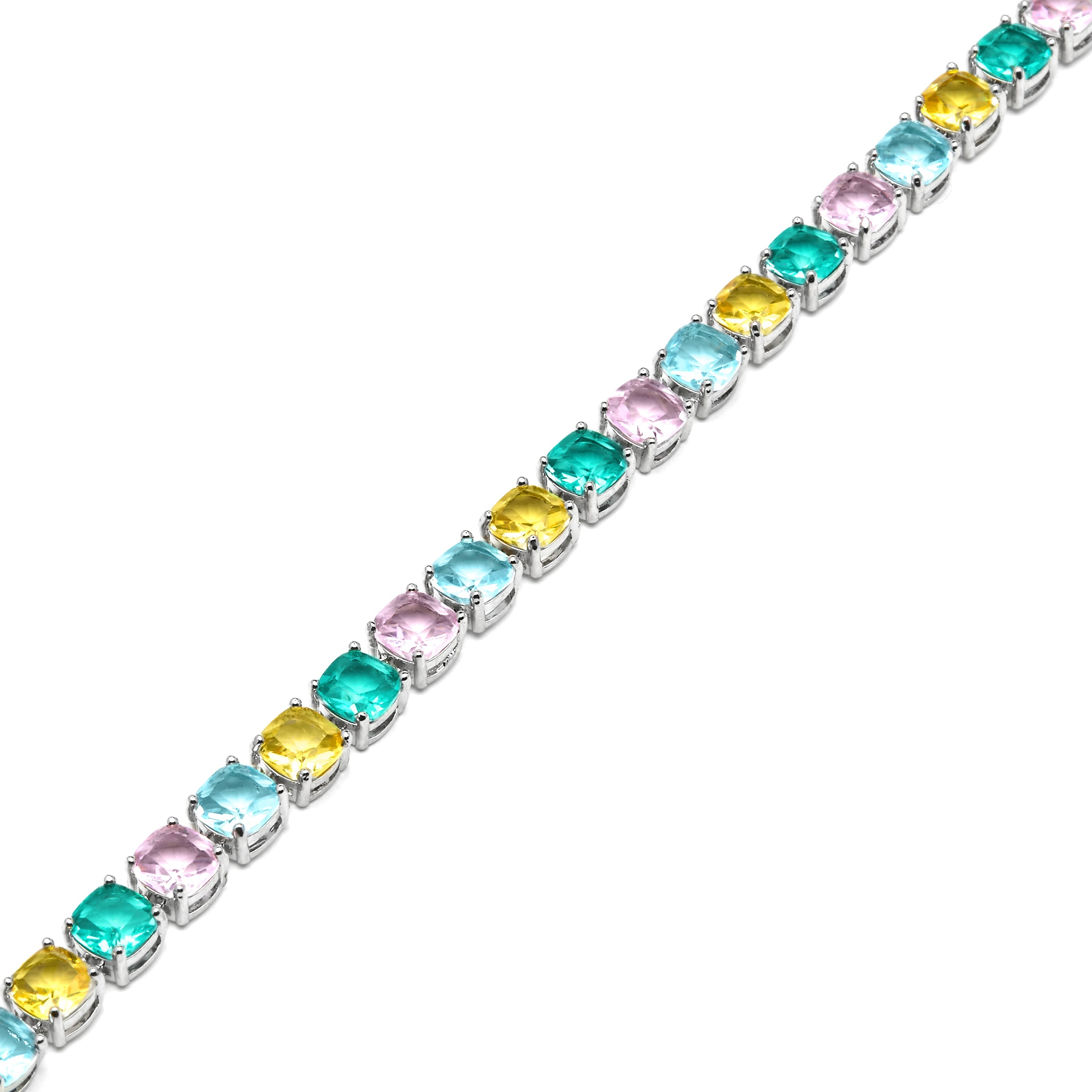 Silver finish bracelet with Multicolor Zirconia - Dow