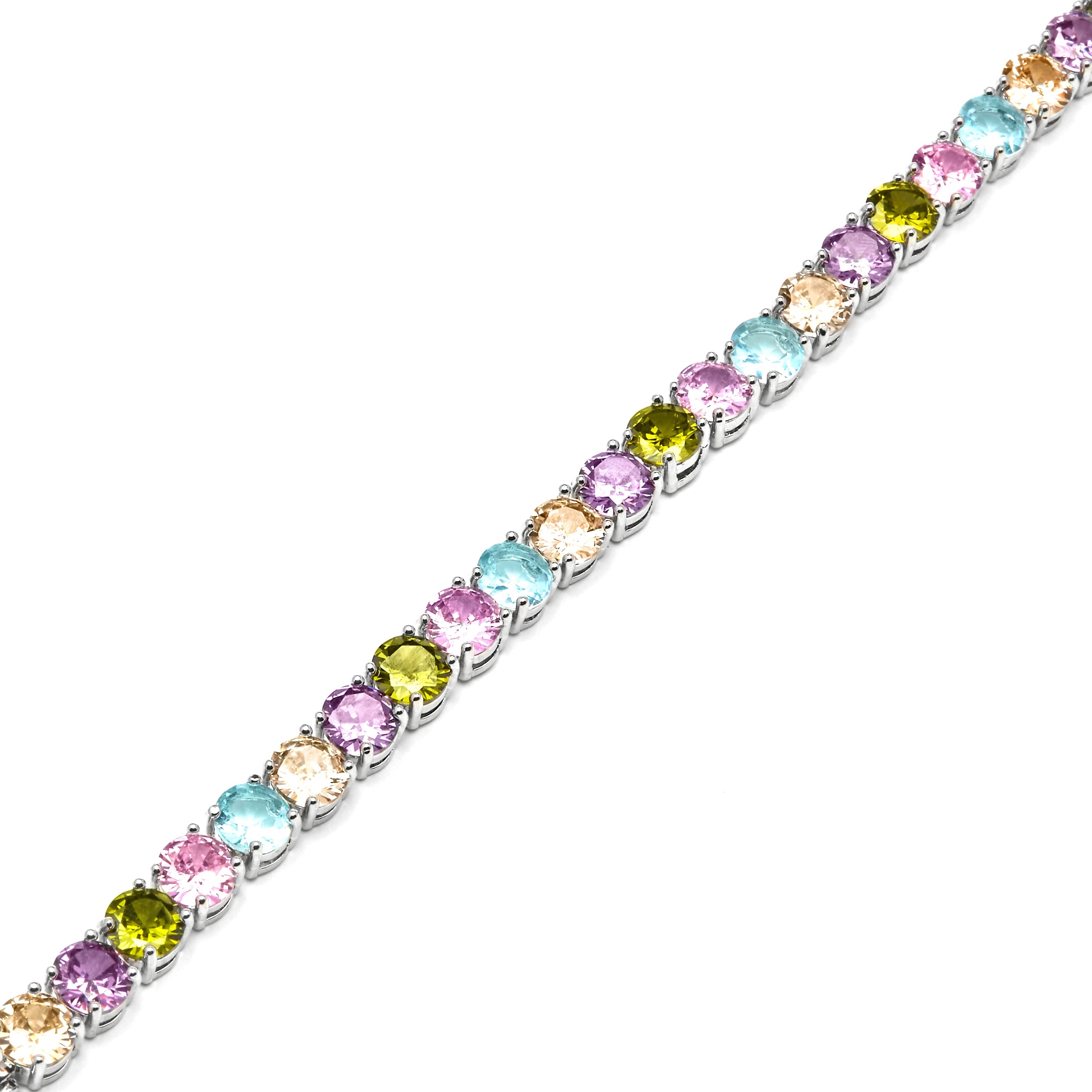 Silver finish bracelet with multicolored zirconia - Reyat