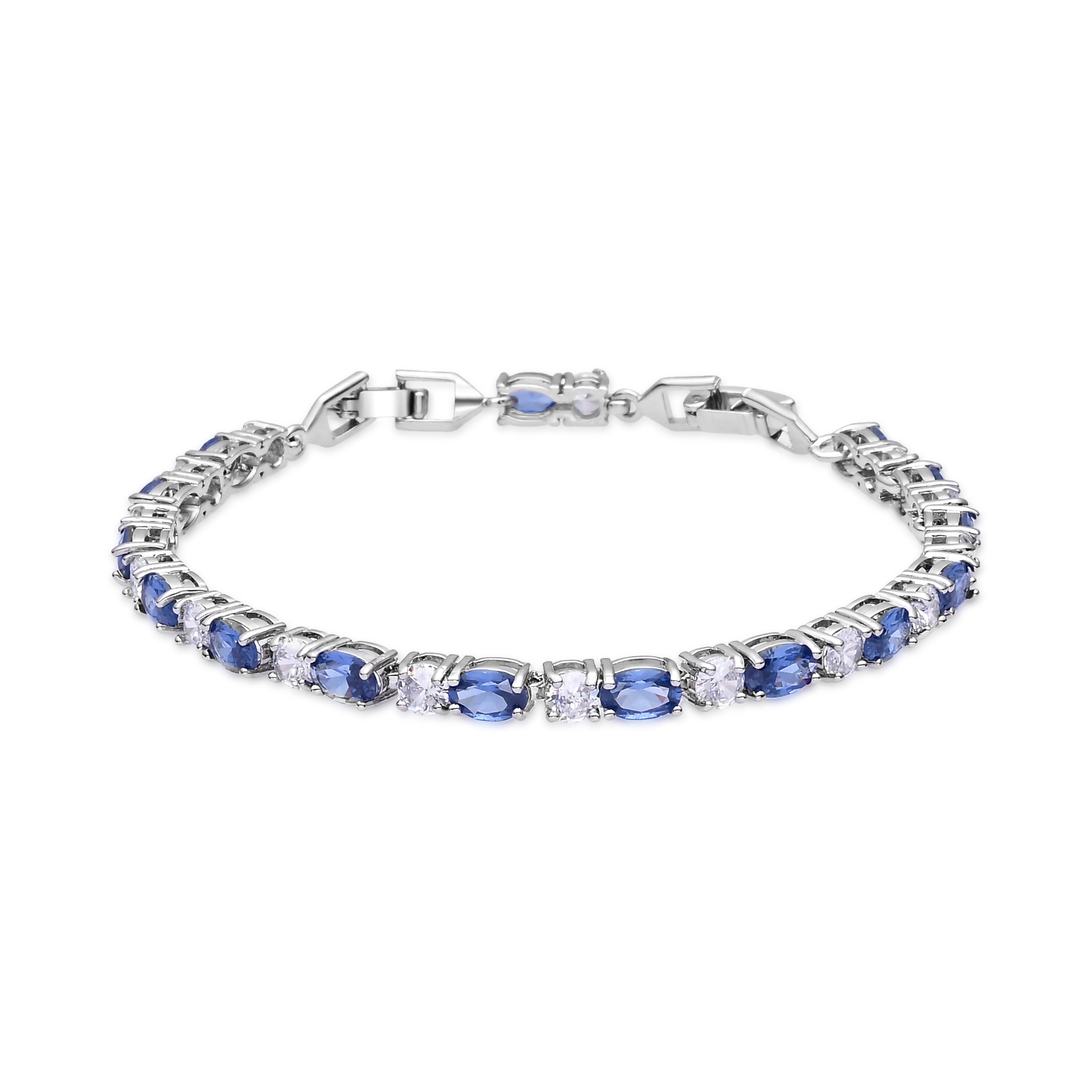 Pulsera de Circonita Tanzanita acabado en rodio - Misze