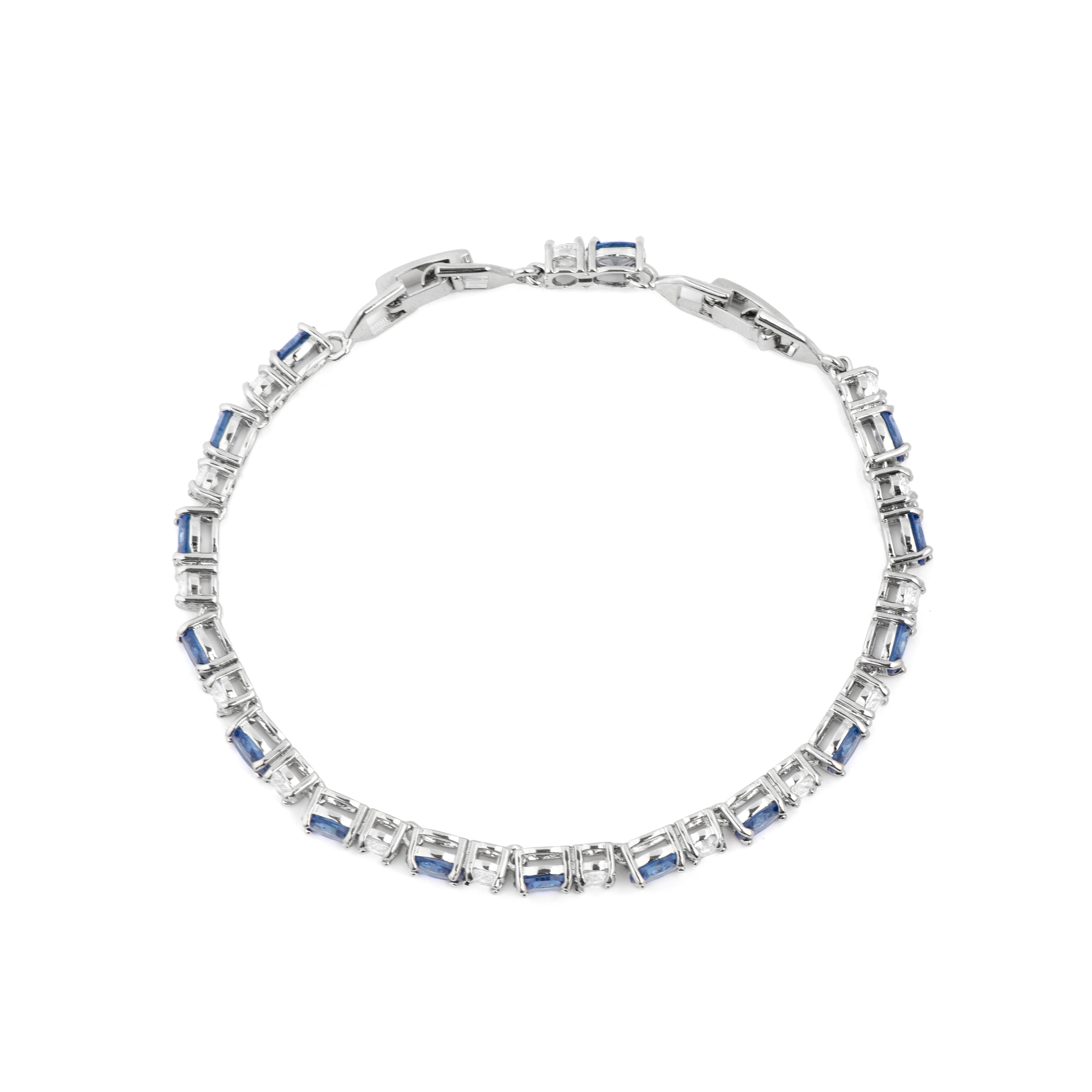 Pulsera de Circonita Tanzanita acabado en rodio - Misze