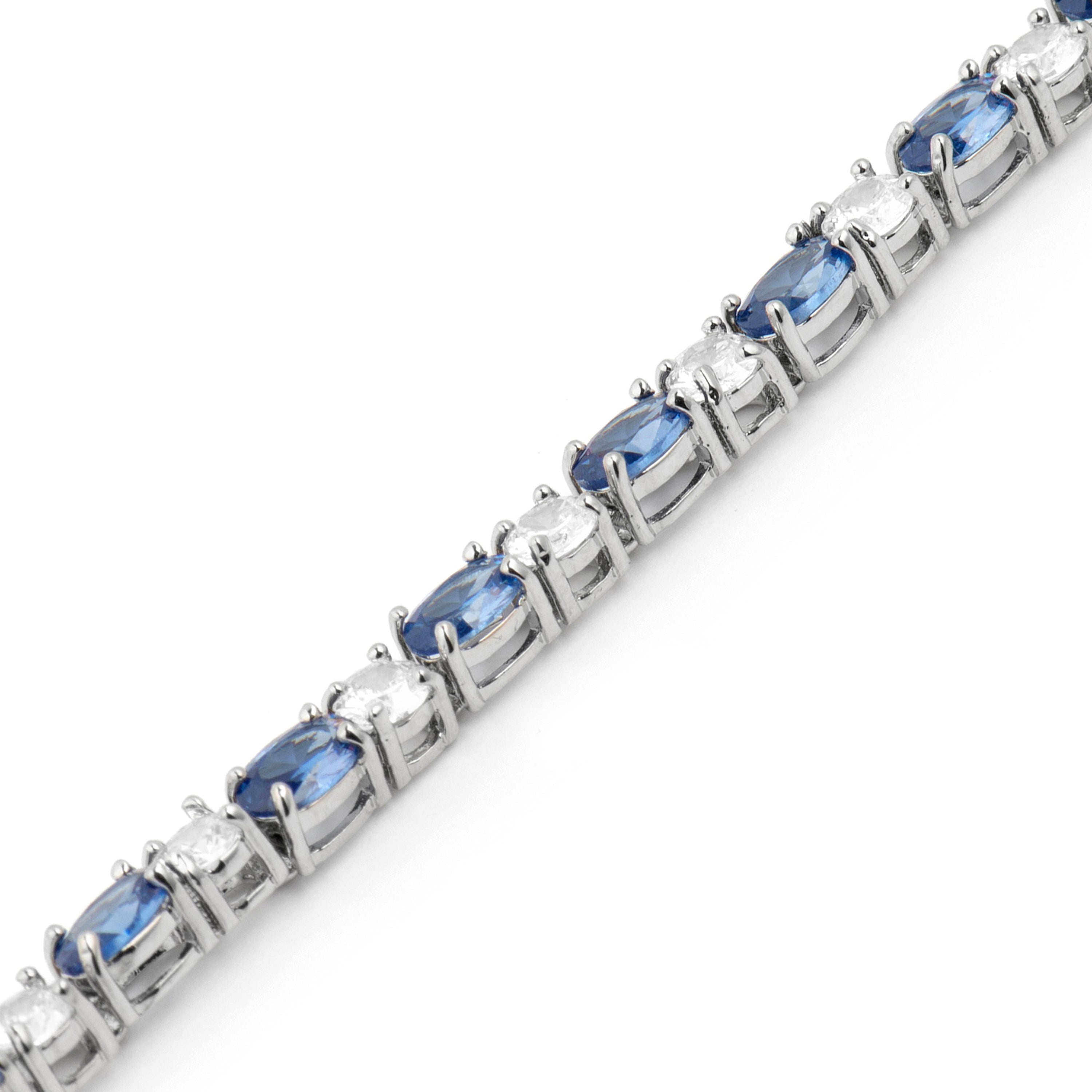 Pulsera de Circonita Tanzanita acabado en rodio - Misze