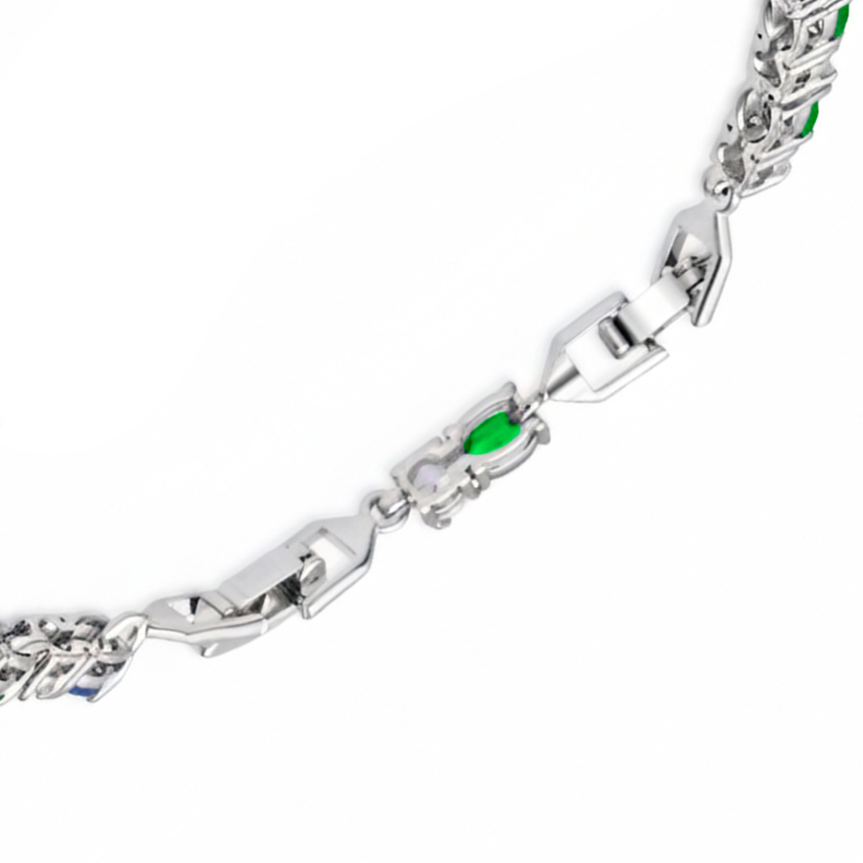 Paraiba Green Hydrothermal Quartz bracelet with rhodium finish - Manlor