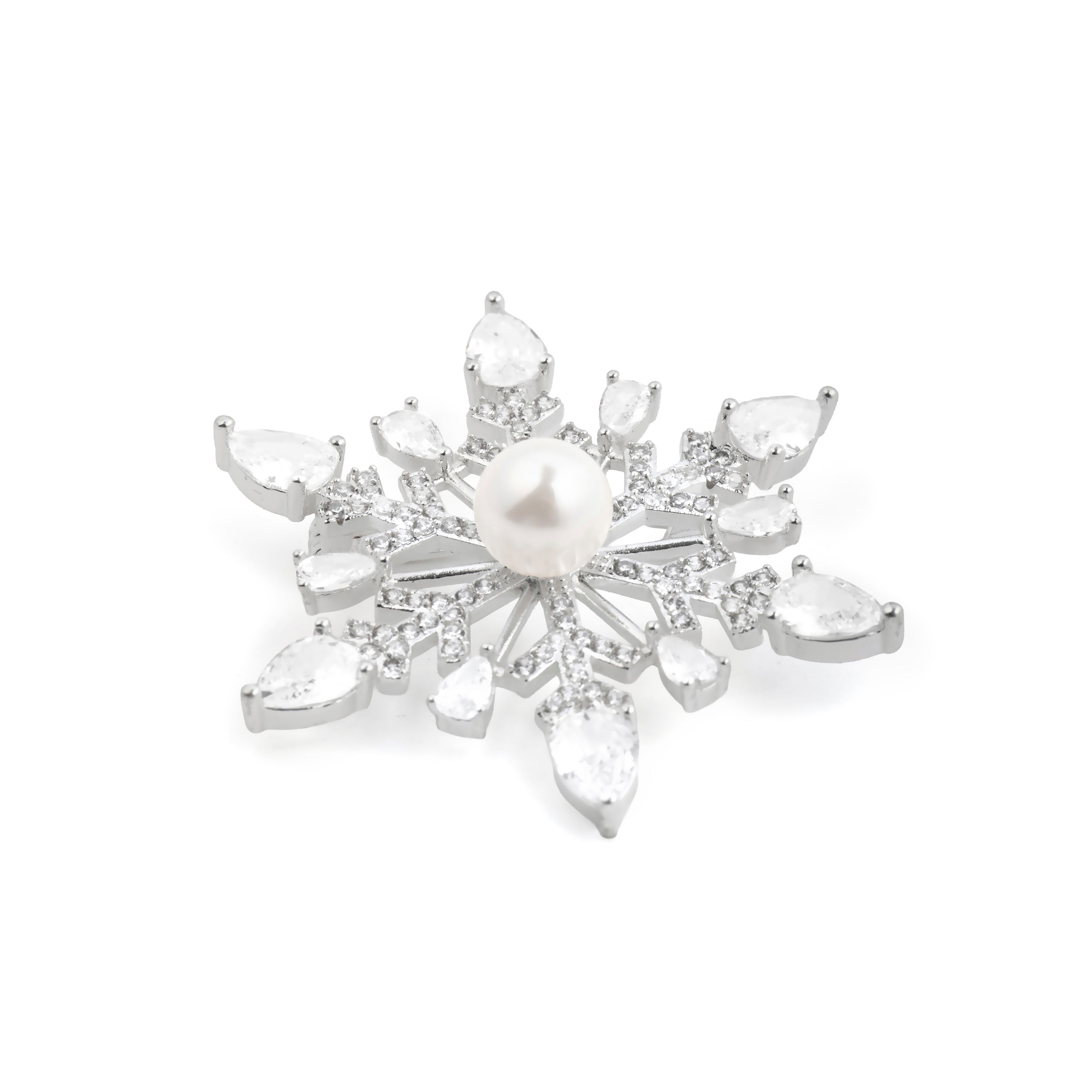 925 Sterling Silver White Pearl Brooch - Lairat