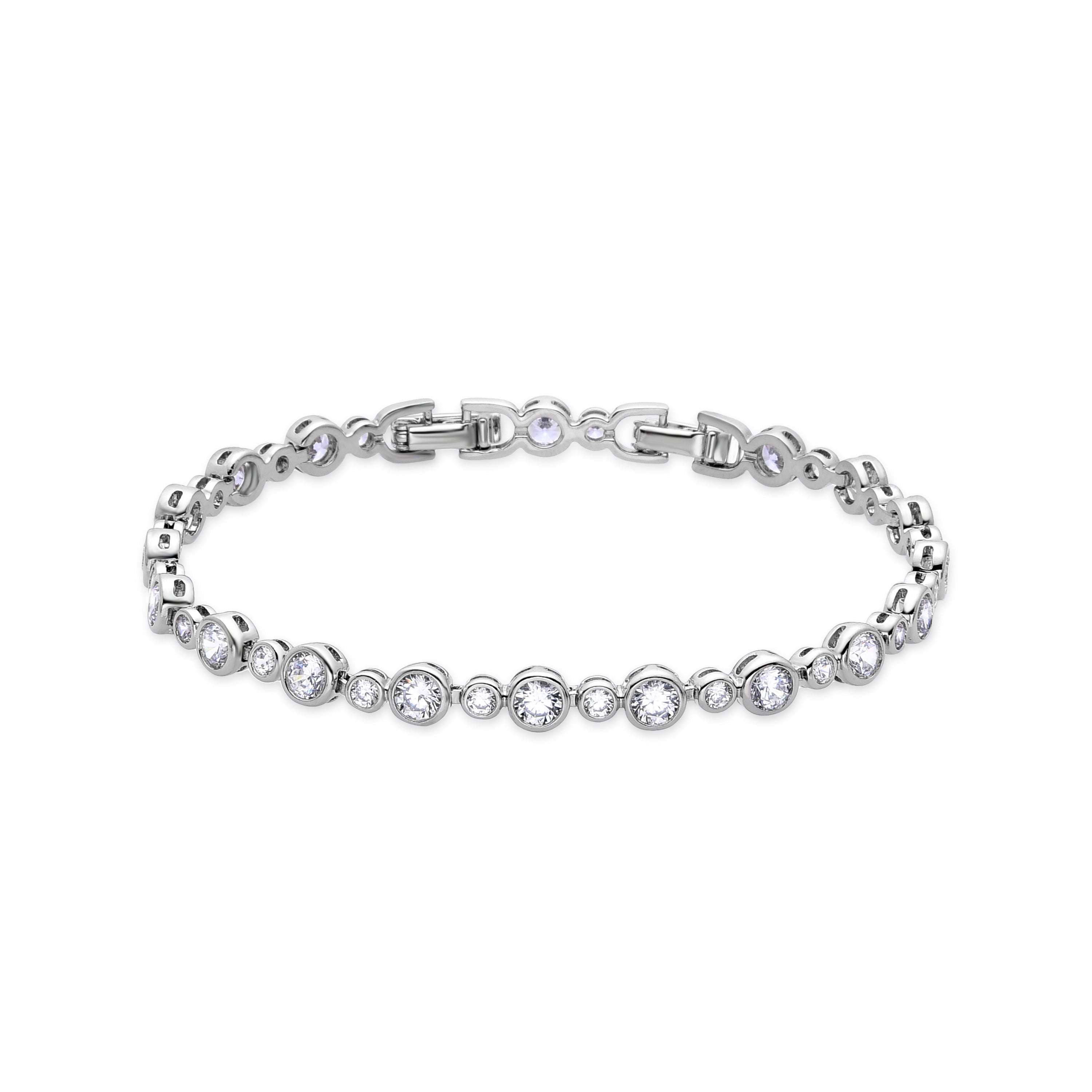 Rhodium-plated brilliant zirconia bracelet - Diha