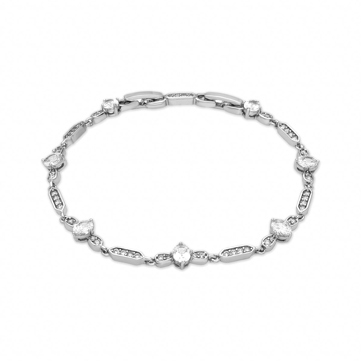 Bracelet with Shiny Zirconia, silver finish - Sanu