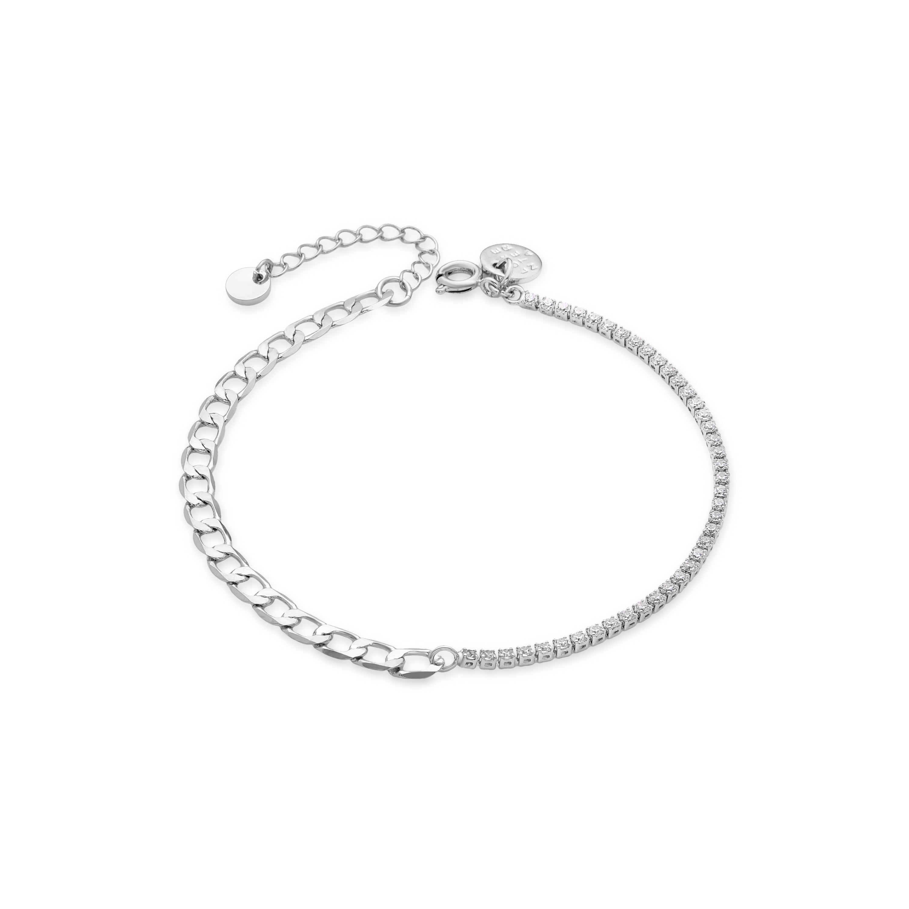 Shiny Zirconia Bracelet finished in rhodium - Nirik