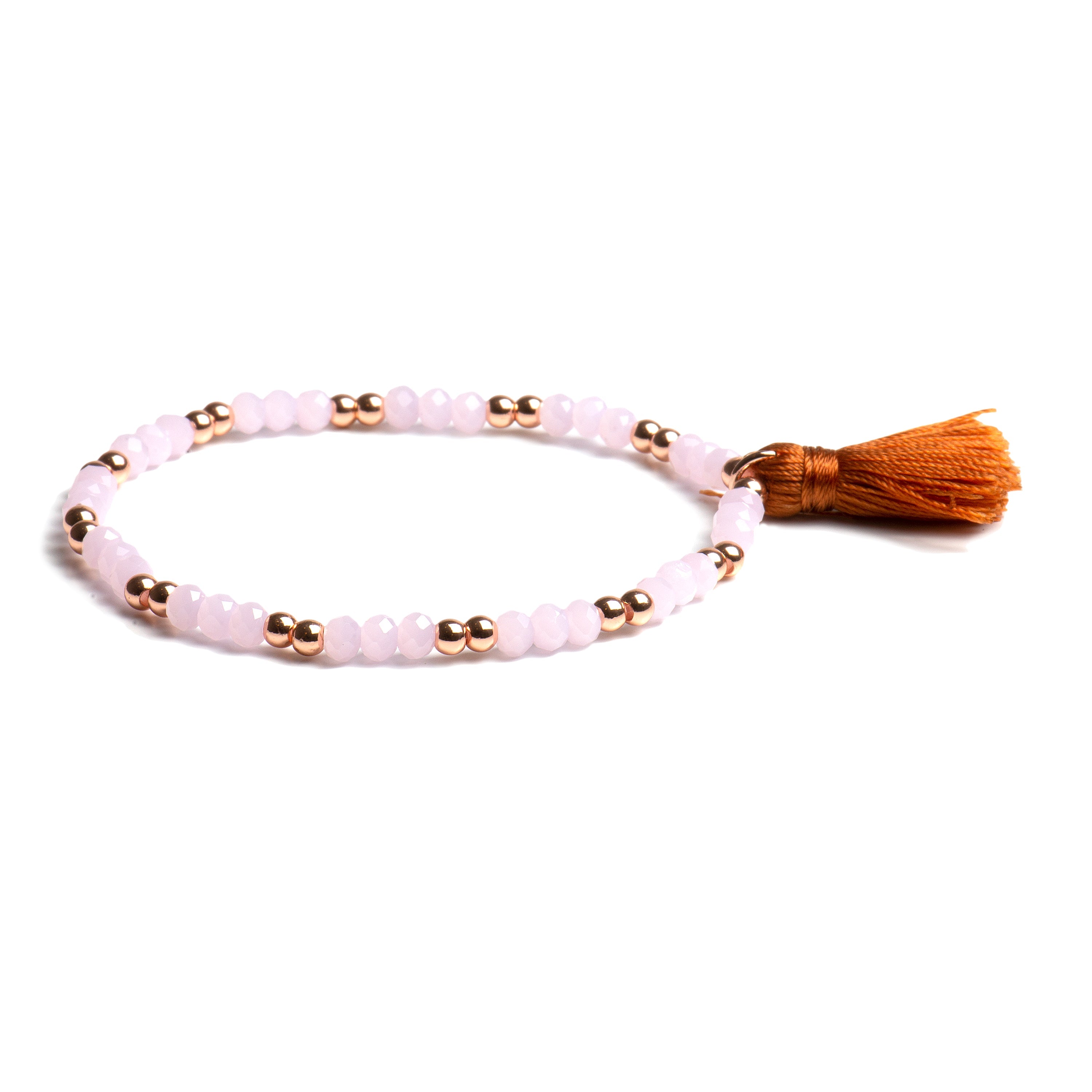 Pink Crystal Bracelet with Rhodium Finish - Adia