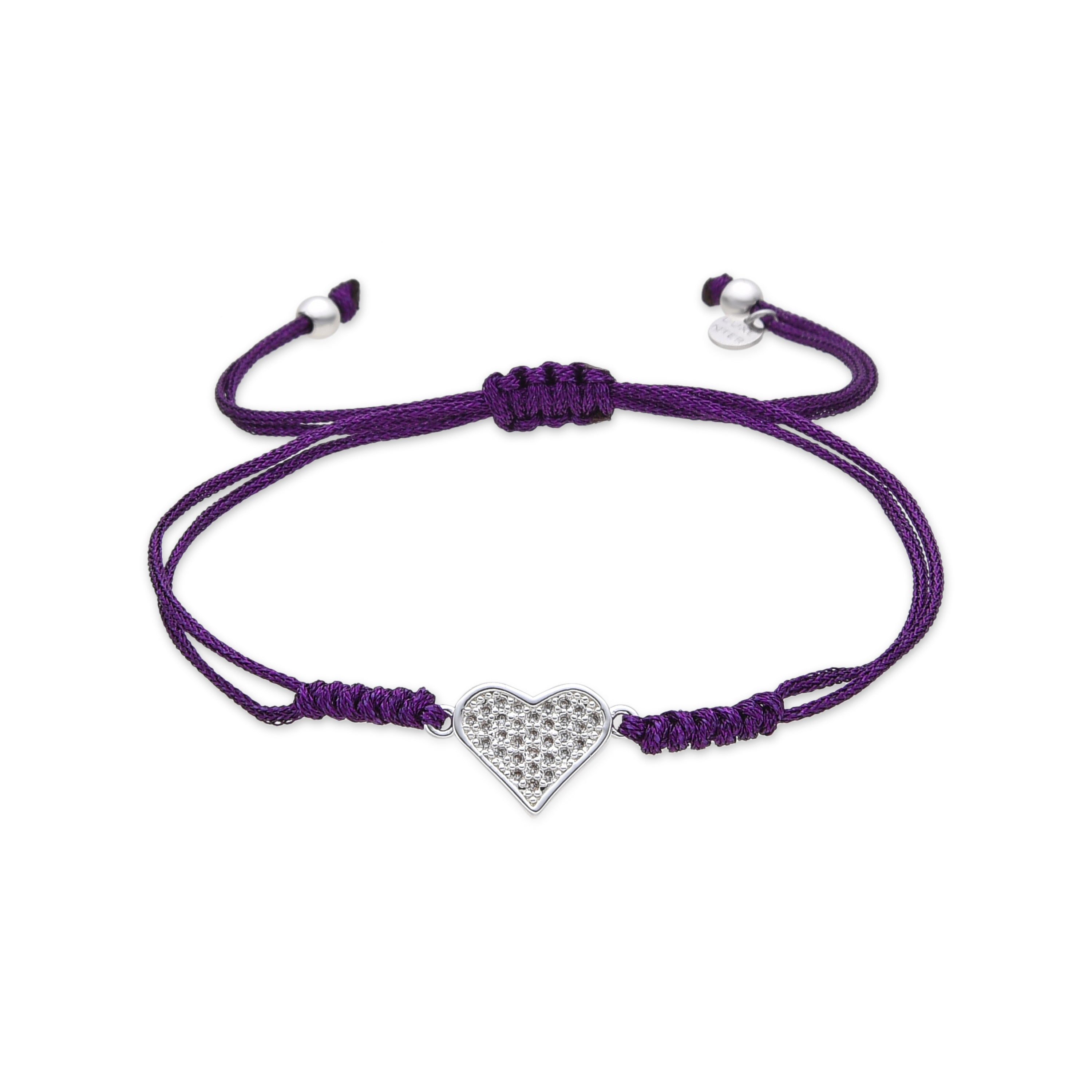 Silver finish bracelet with brilliant zirconia - Heart