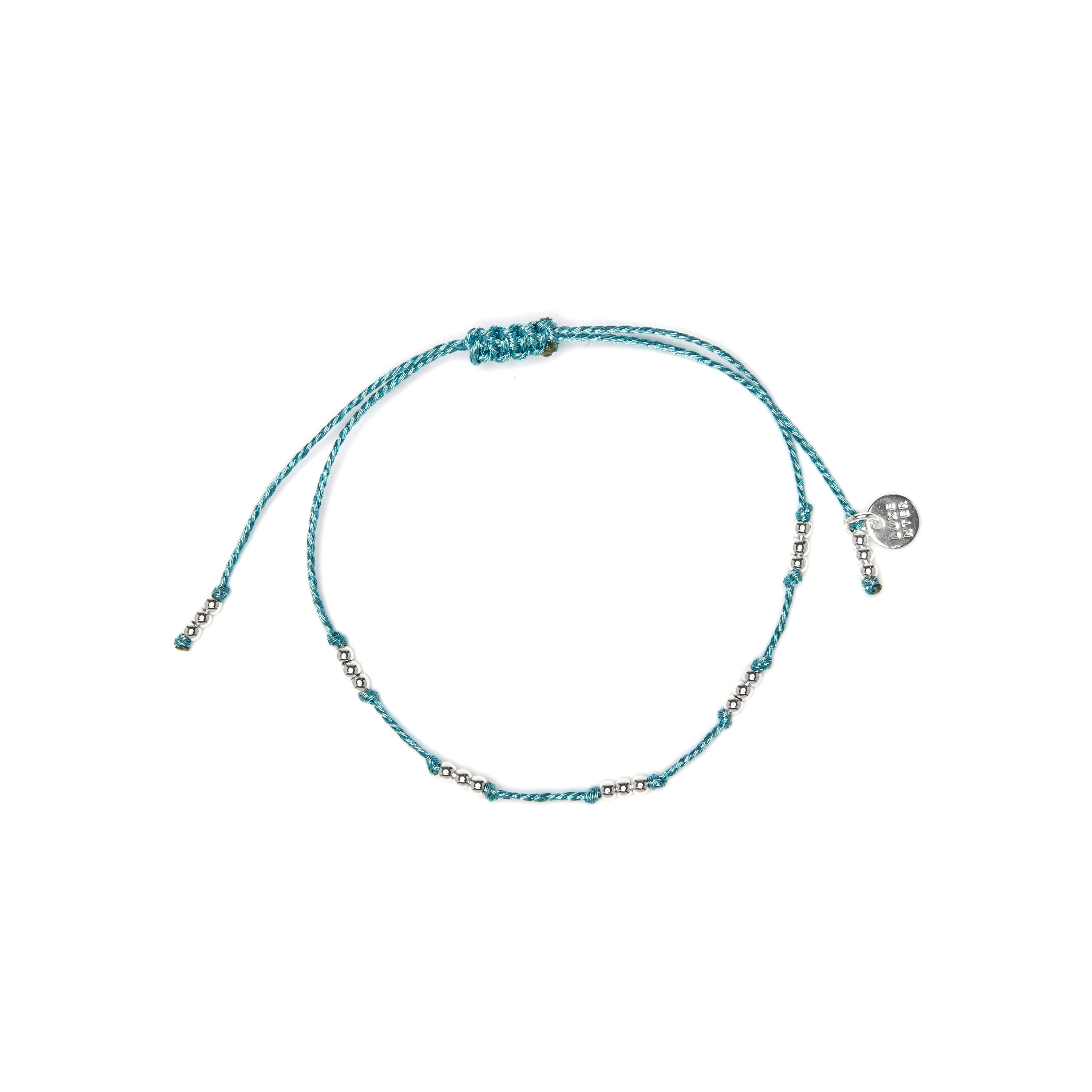 Silver-plated bracelet with blue cotton - Ekilo