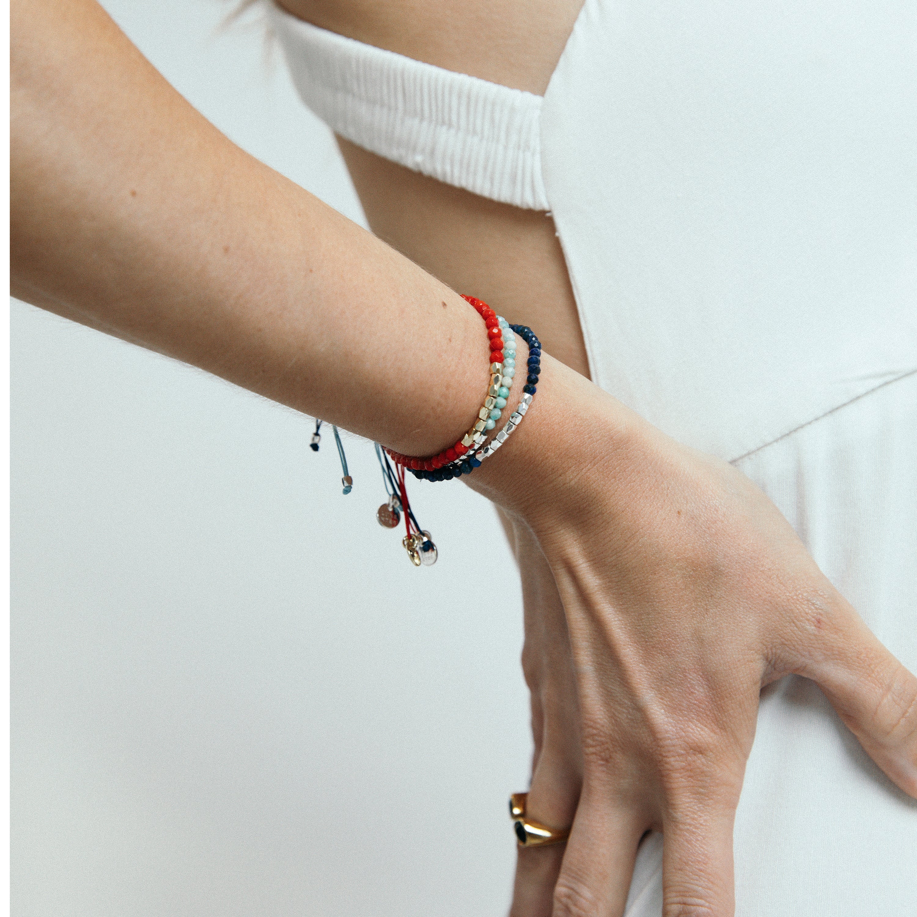 Silver-finished bracelet and Amazonite - Likah