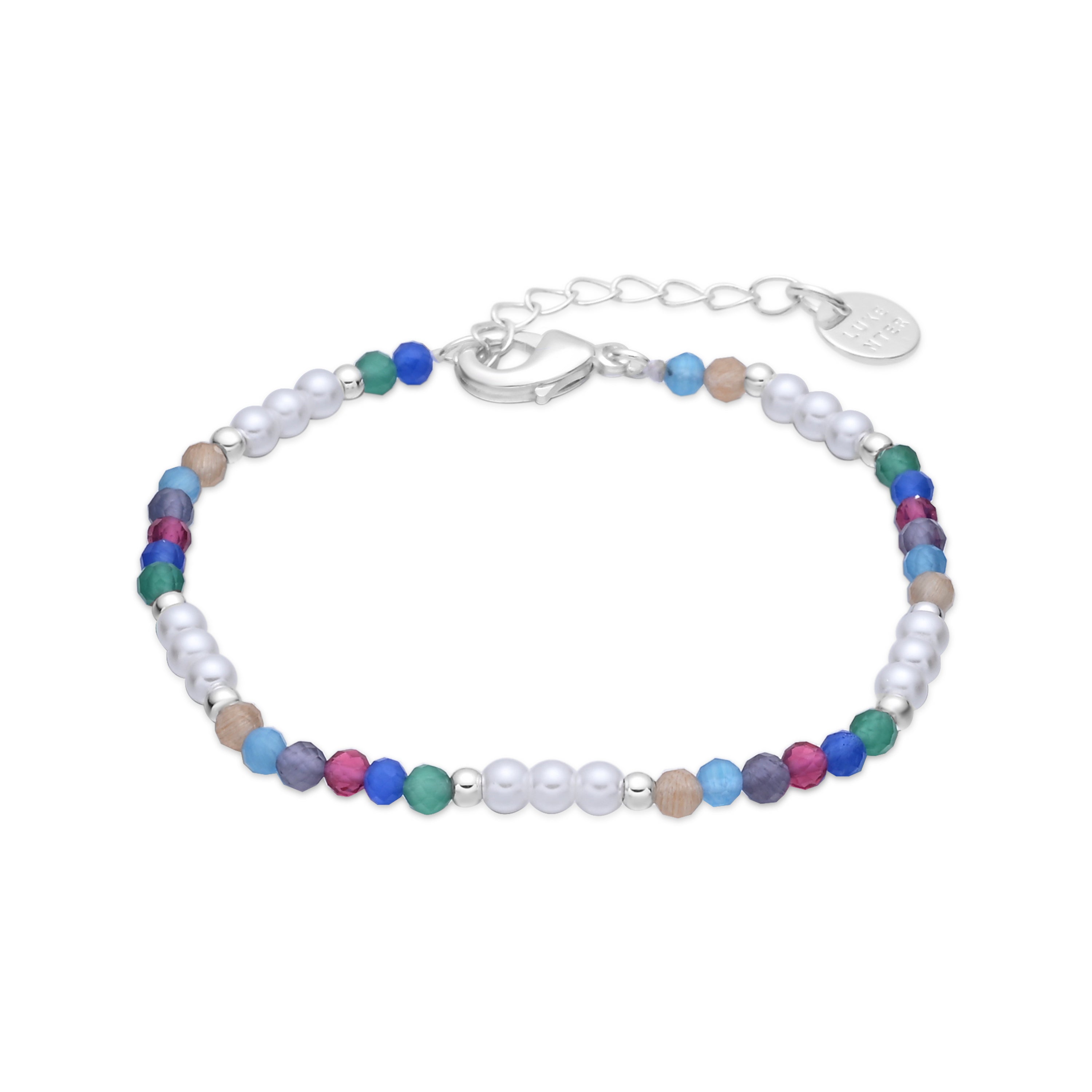 Multicolor rhodium-plated crystal bracelet - Sury