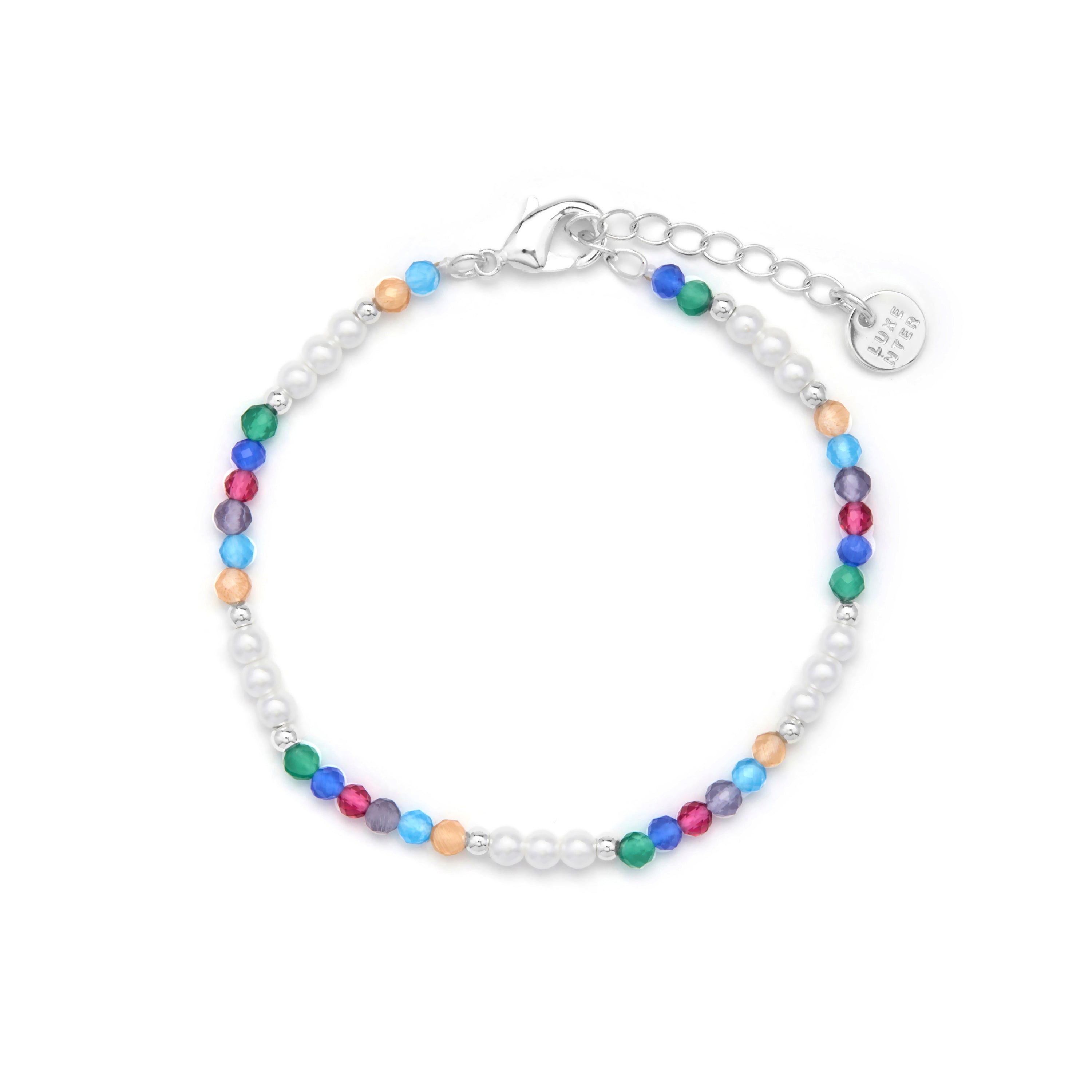 Multicolor rhodium-plated crystal bracelet - Sury