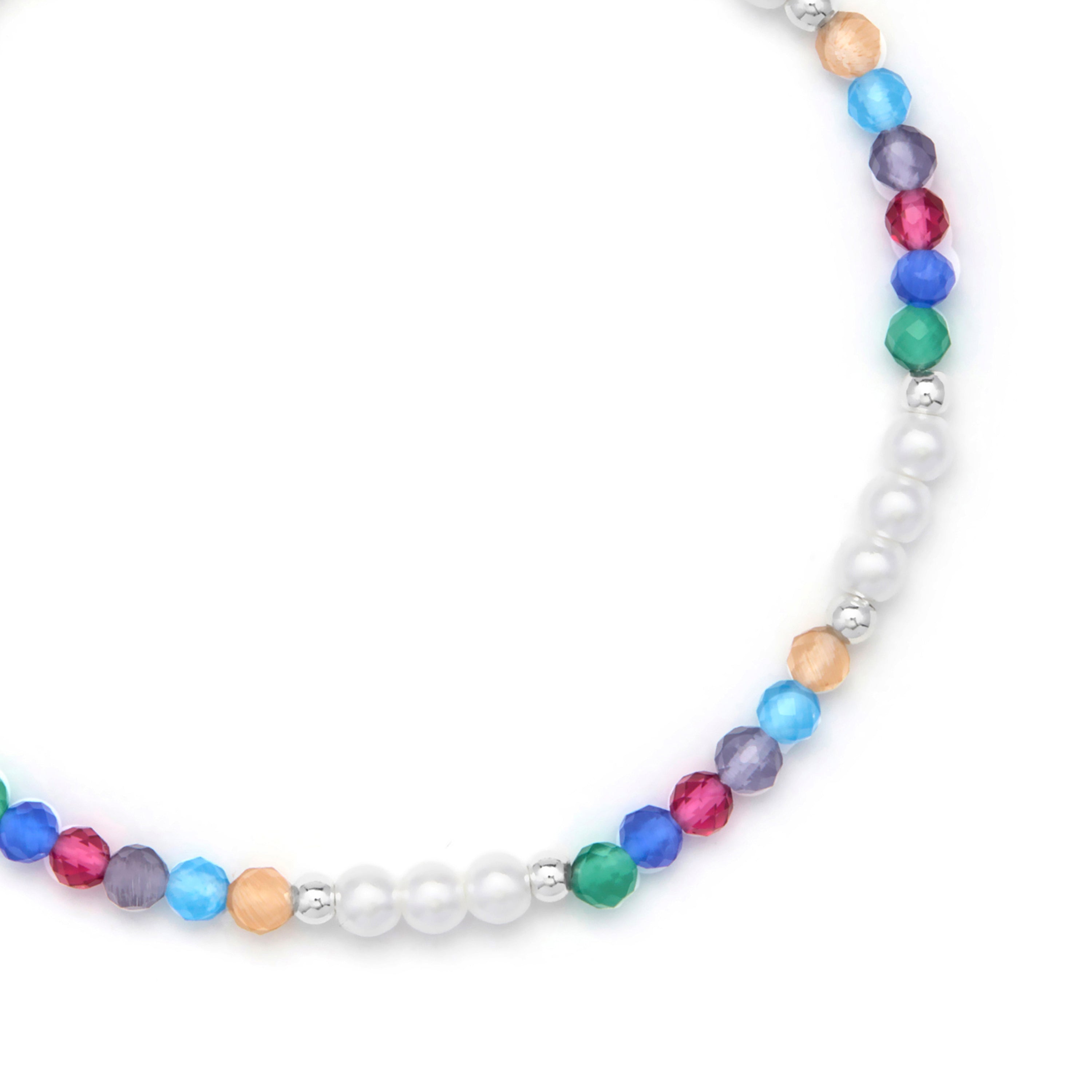 Multicolor rhodium-plated crystal bracelet - Sury