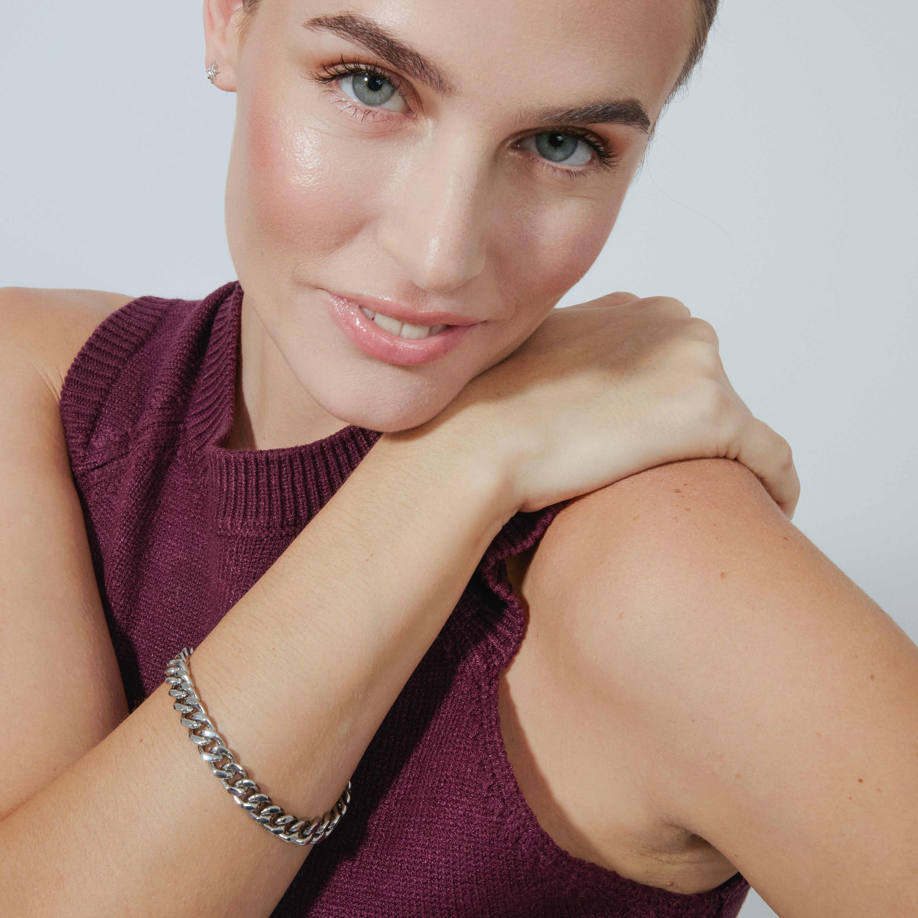 Pulsera acabada en rodio - Axone