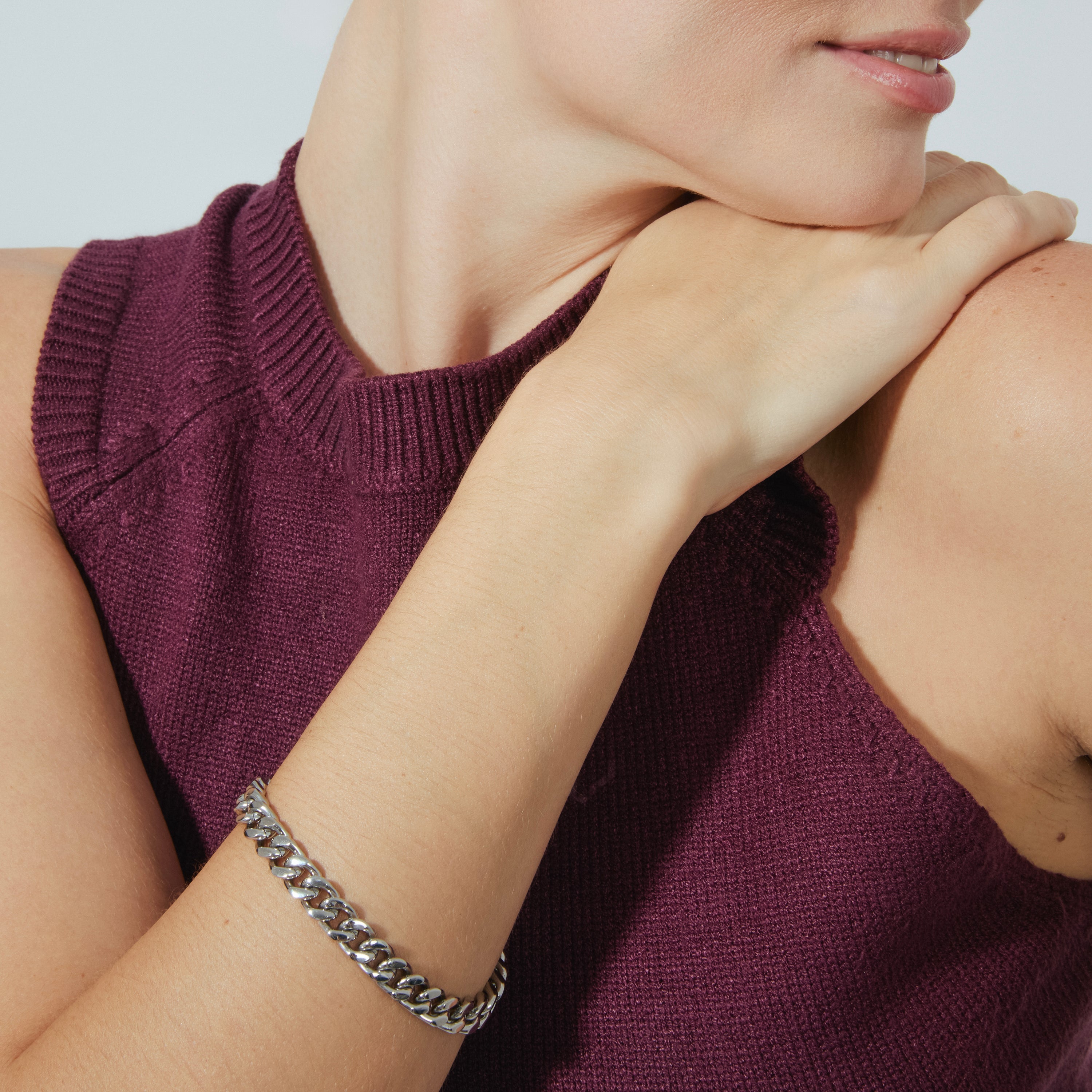 Pulsera acabada en rodio - Axone