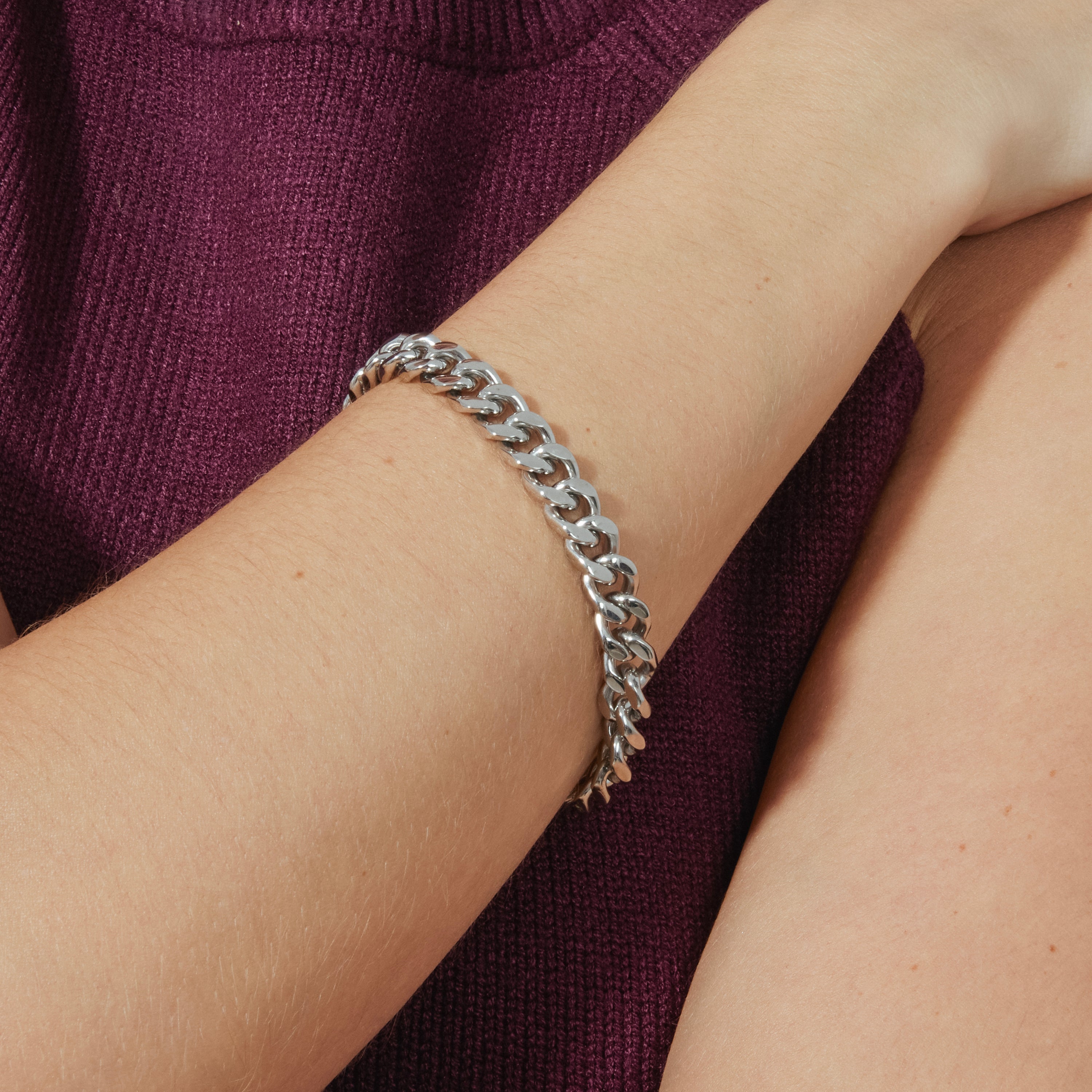 Pulsera acabada en rodio - Axone