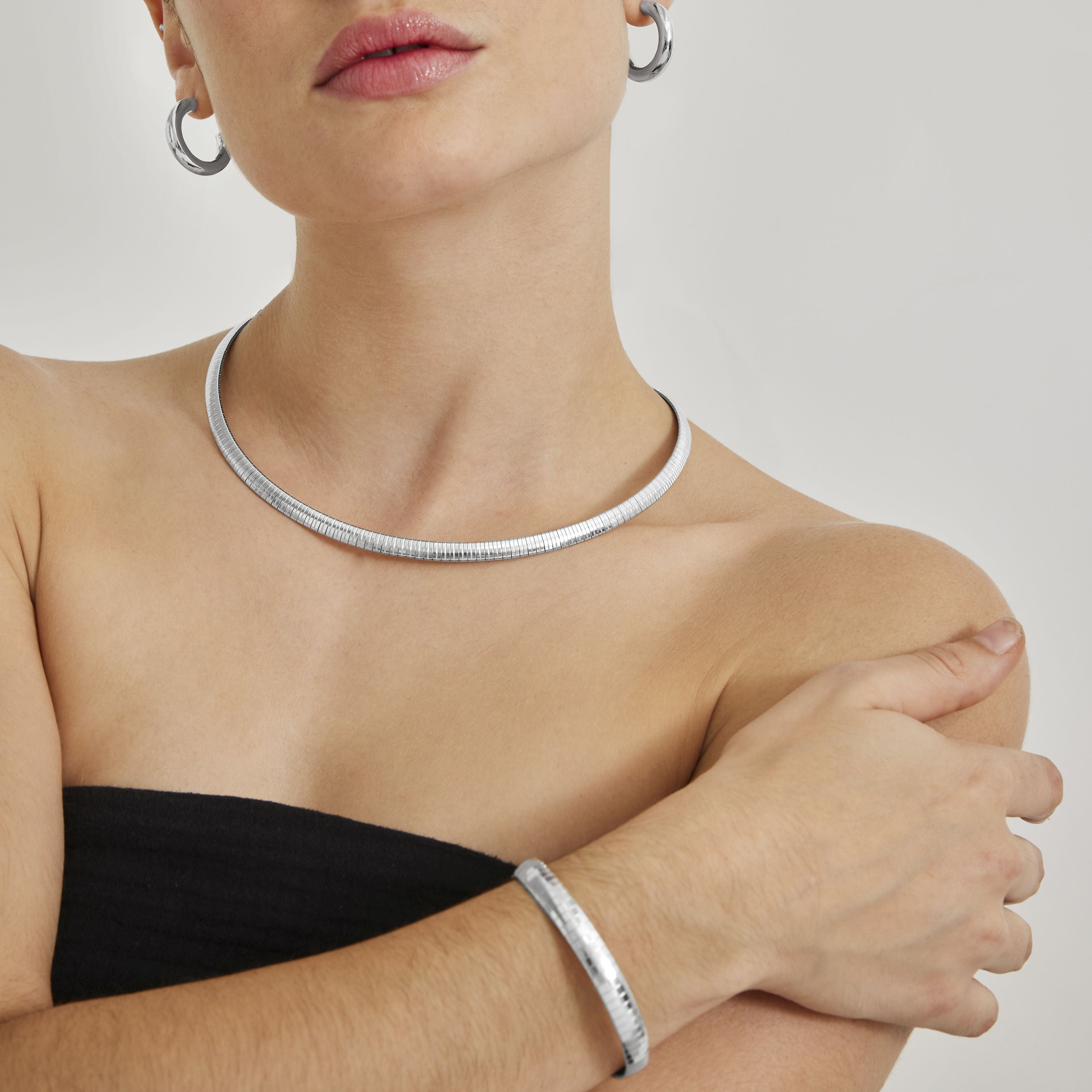 Pulsera acabada en rodio - Yla